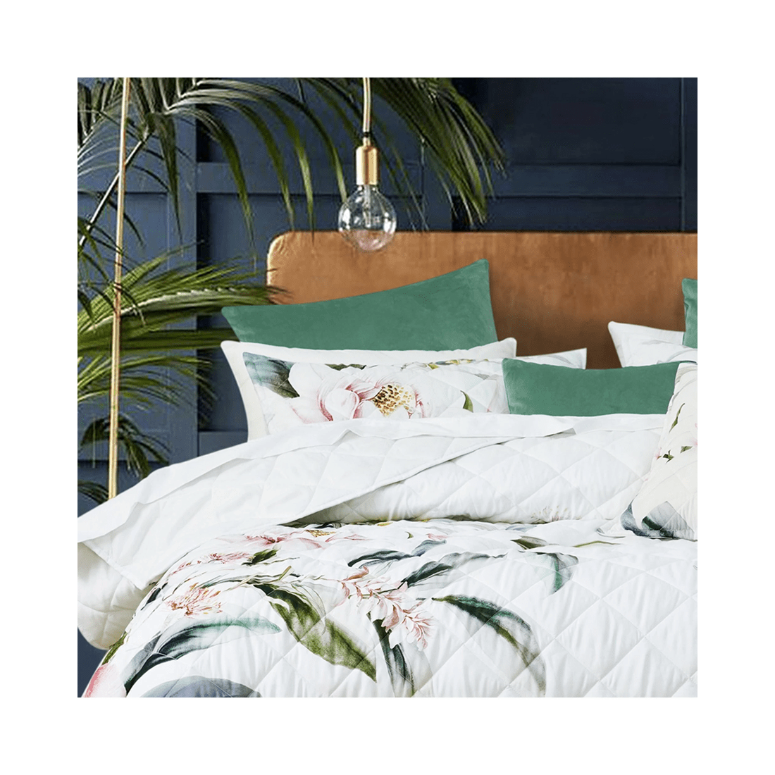 2 Bianca Bedding Indi Quilted Floral Coverlet Set, White Polyester — 1 Coverlet + 2 Pillowcases - White, 2 of 4