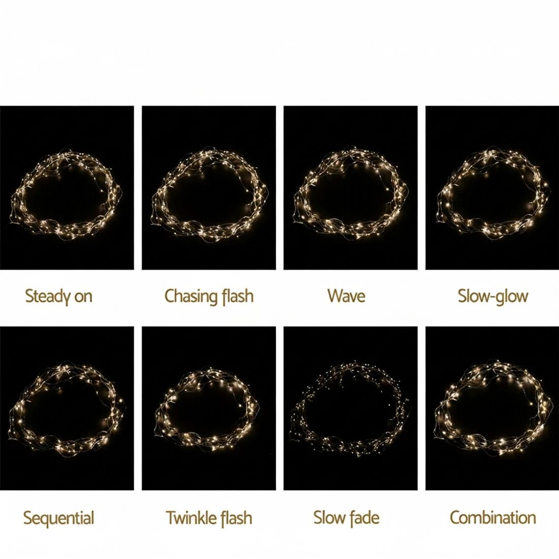 6 Jingle Jollys 3X3M Christmas Lights Curtain String Light 300 LED Warm - White, 6 of 7