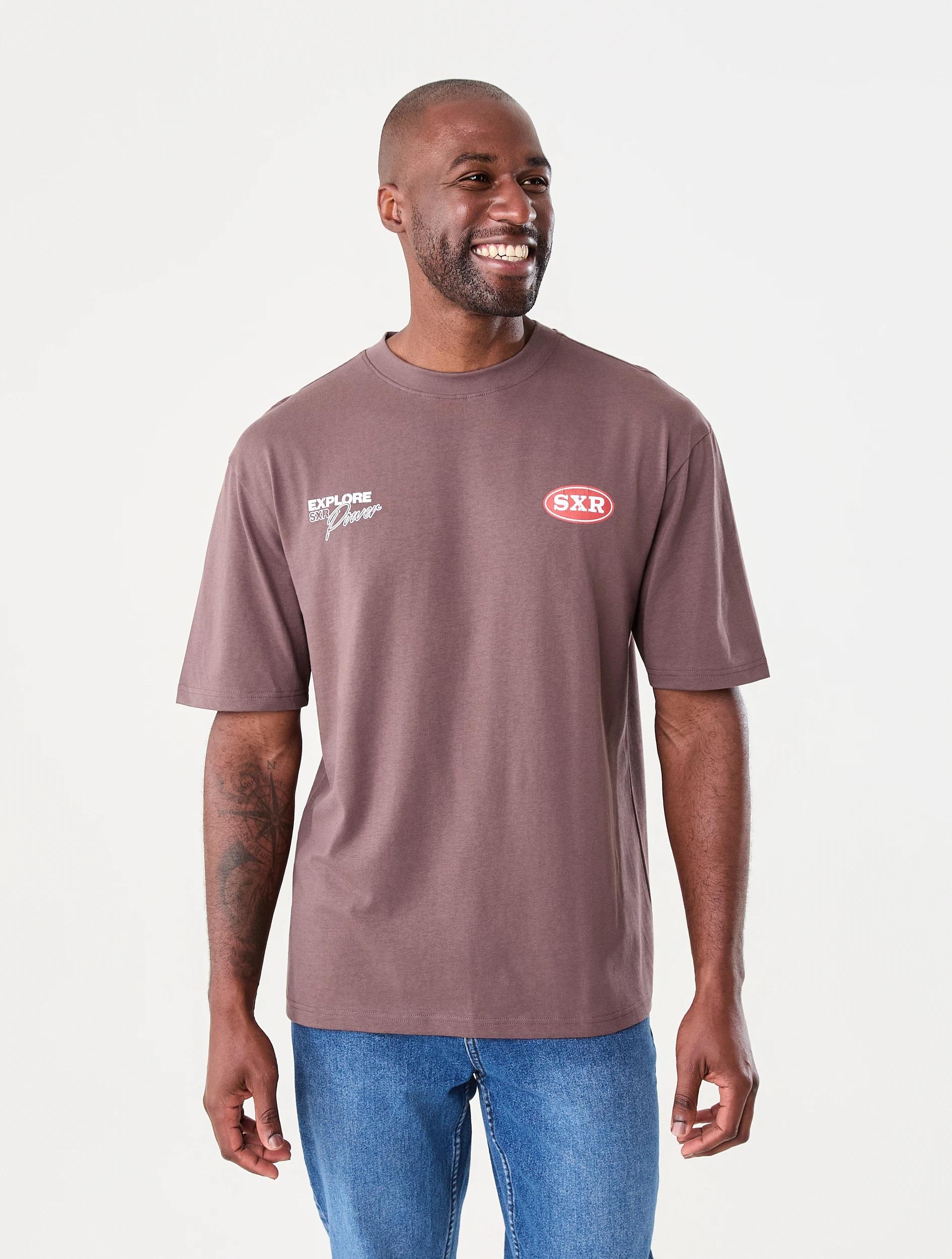 1 Oversized Print T-shirt Bwn Power, 1 of 7