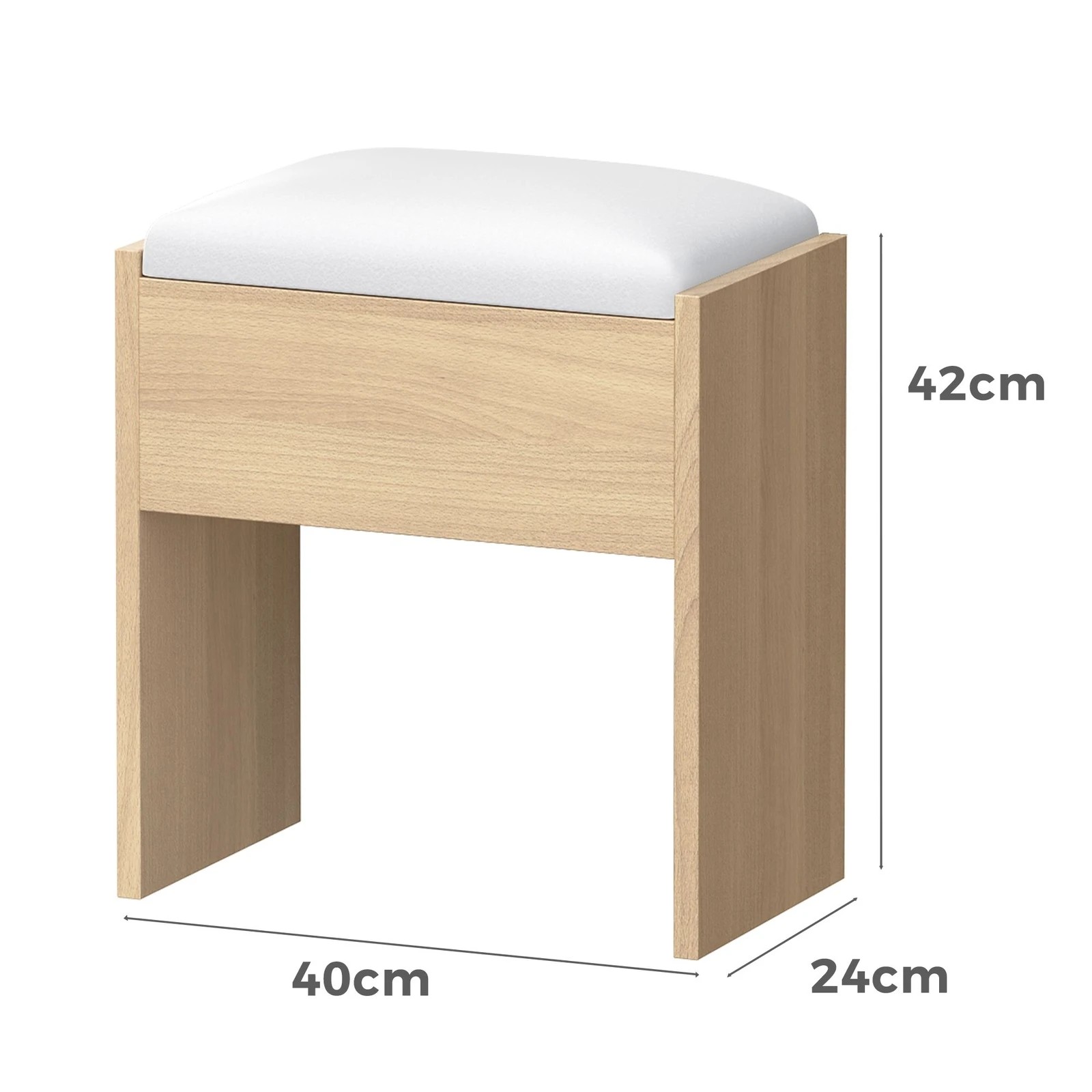 9 Alfordson Dressing Table Stool Set Makeup Mirror LED Vanity Desk 7 Drawers - Wood, 9 of 10