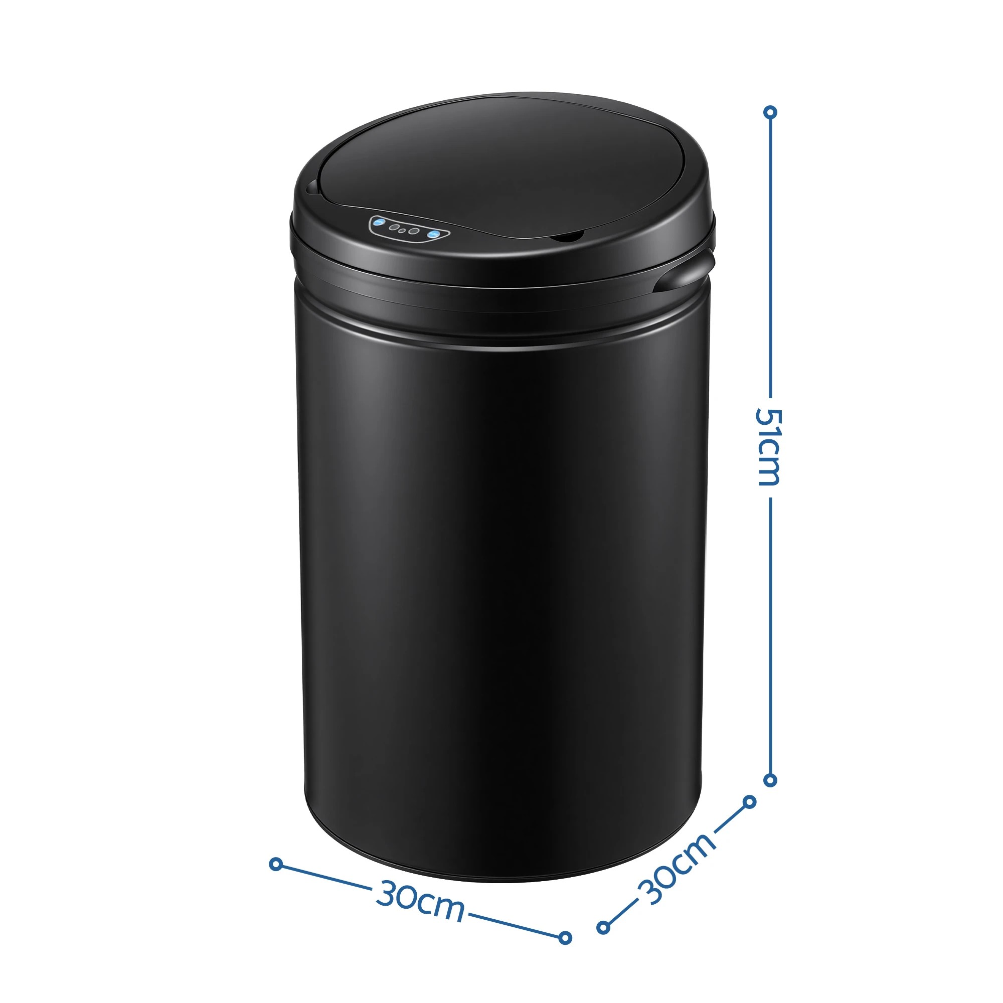 2 Devanti 30L Sensor Bin Automatic Touchless Trash Can Garbage Rubbish - Black, 2 of 9