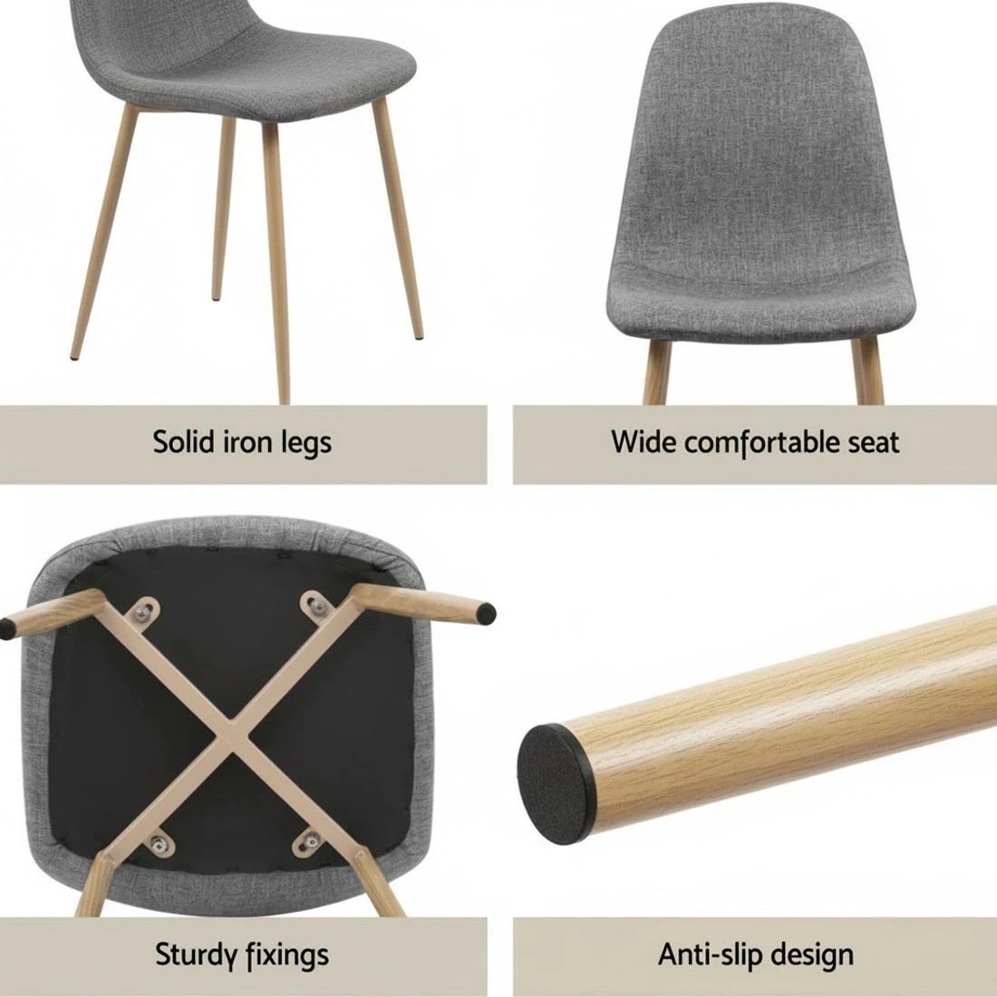 5 1 Artiss Dining Table and 4 Chairs Set - Multi, 5 of 5