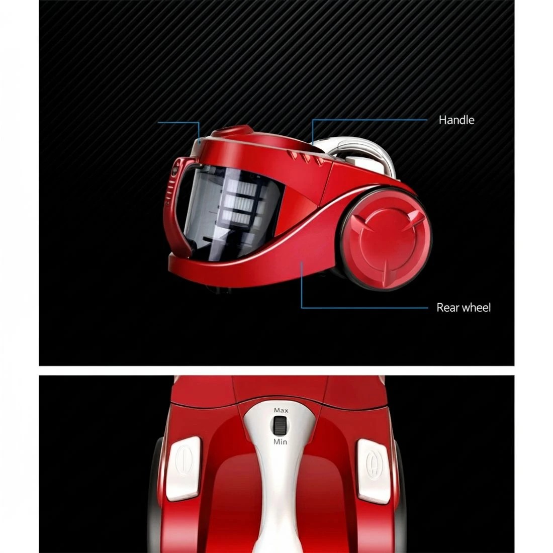 3 Devanti 2200W Multi-cyclonic Bagless Vacuum Cleaner Pet Hair - Red, 3 of 7