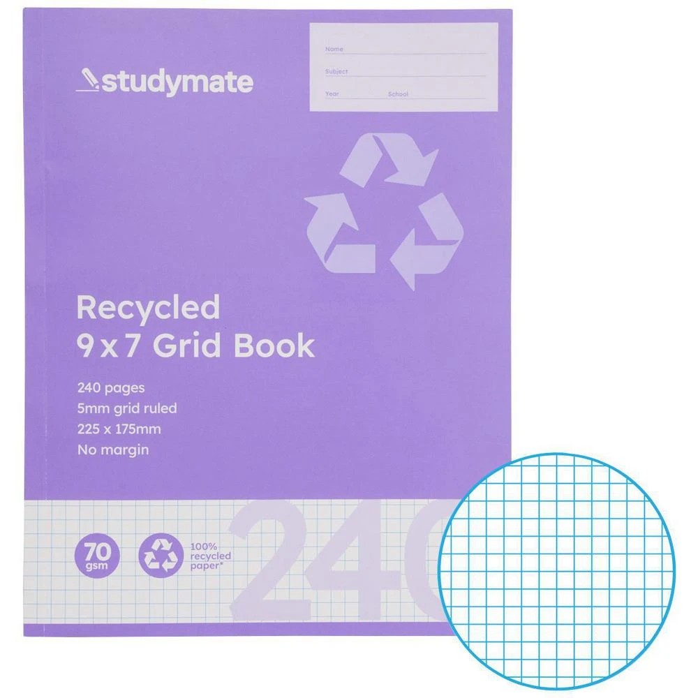 1 Studymate 9x7 70gsm 5mm Grid Book 240 Page, 1 of 3