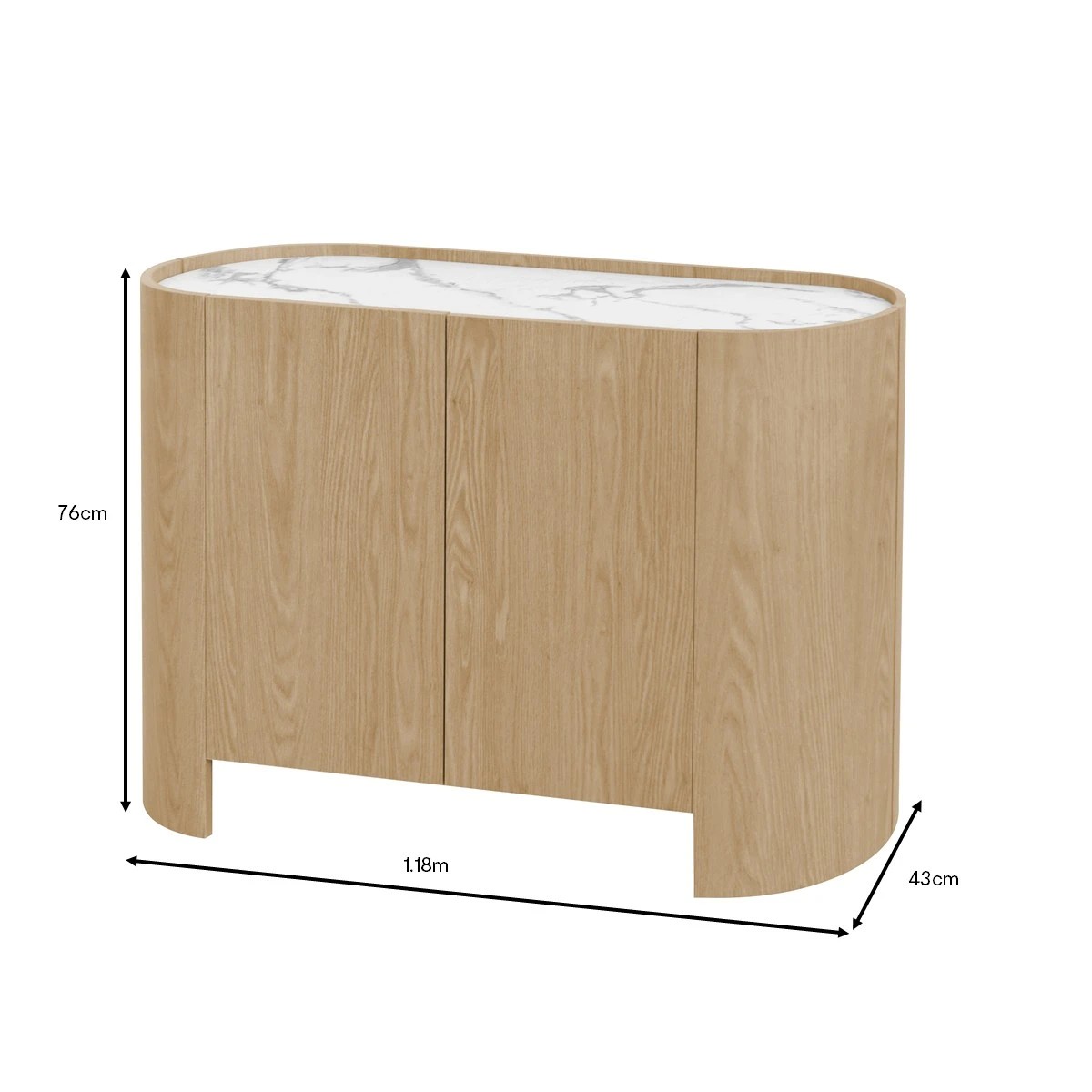 8 Kirby 2 Door Cabinet - Oak, 8 of 8