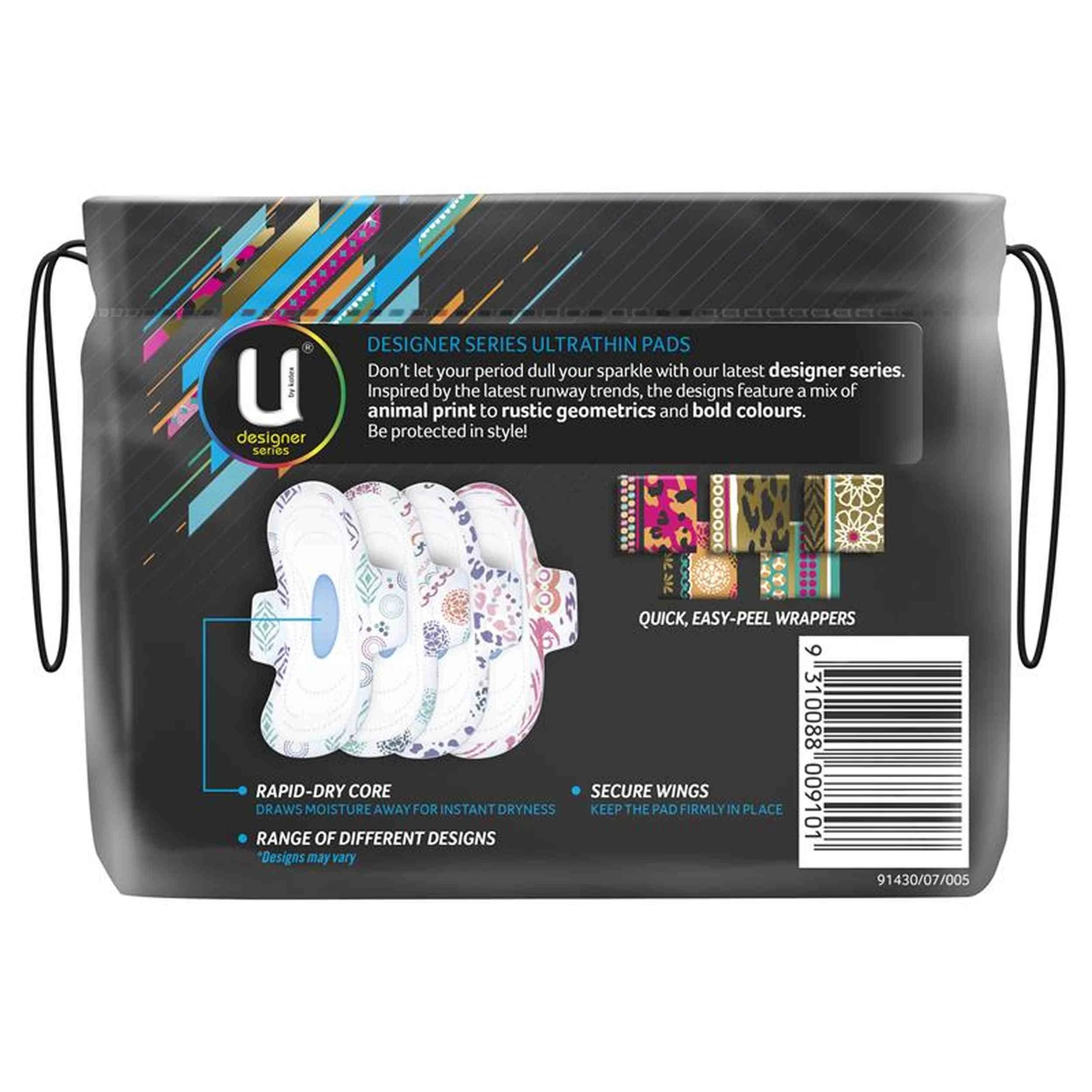 4 U By Kotex Designer Series Regular Wing Ultrathin Pads 22 Pack, 4 of 4