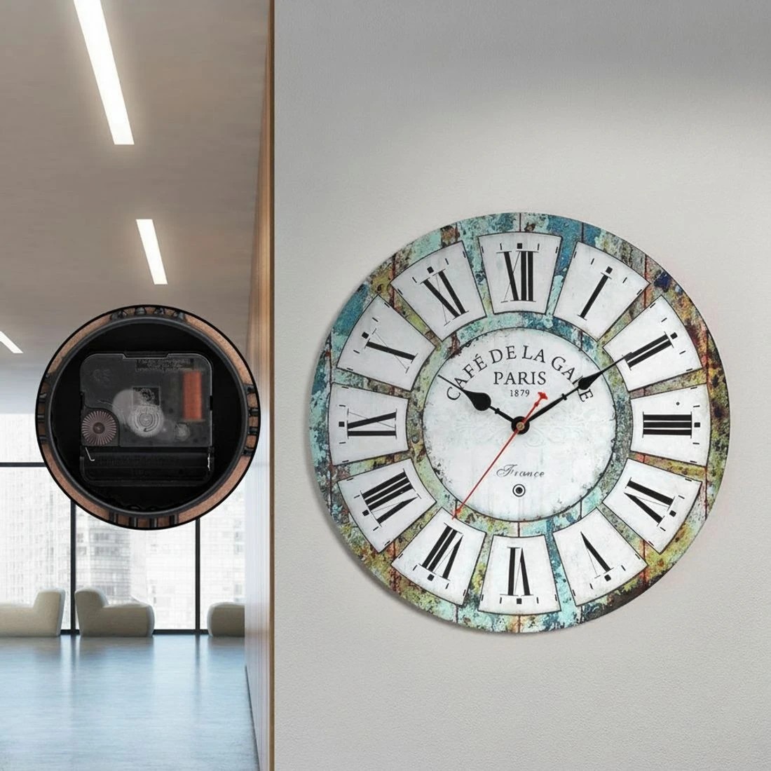 5 Artiss 40CM Wall Clock Rustic Design - Multi, 5 of 6