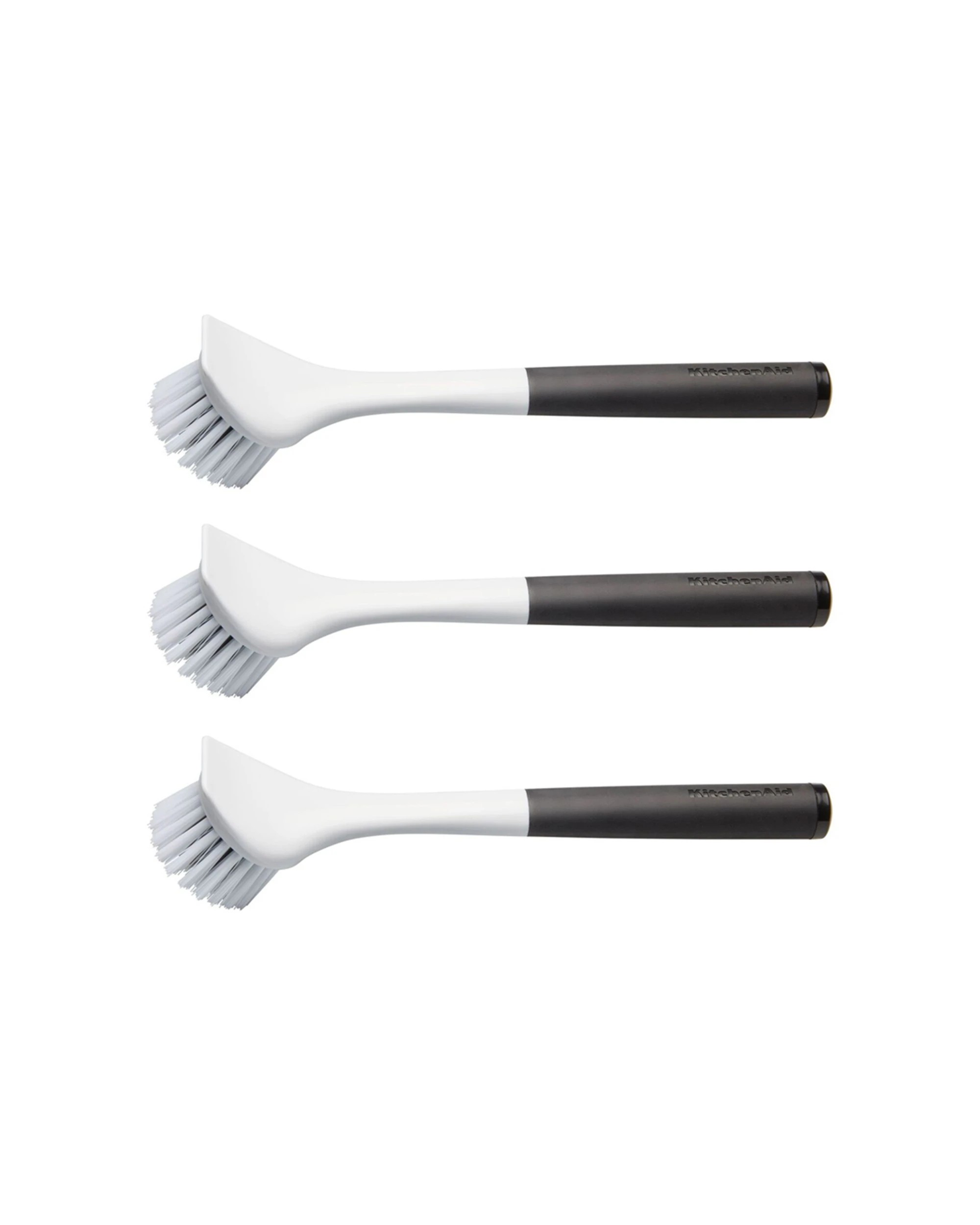 1 KitchenAid 3PK Plastic Silicone Soap Pot Pan Cleaning Brush Angled Head 25.5cm - Black, 1 of 1