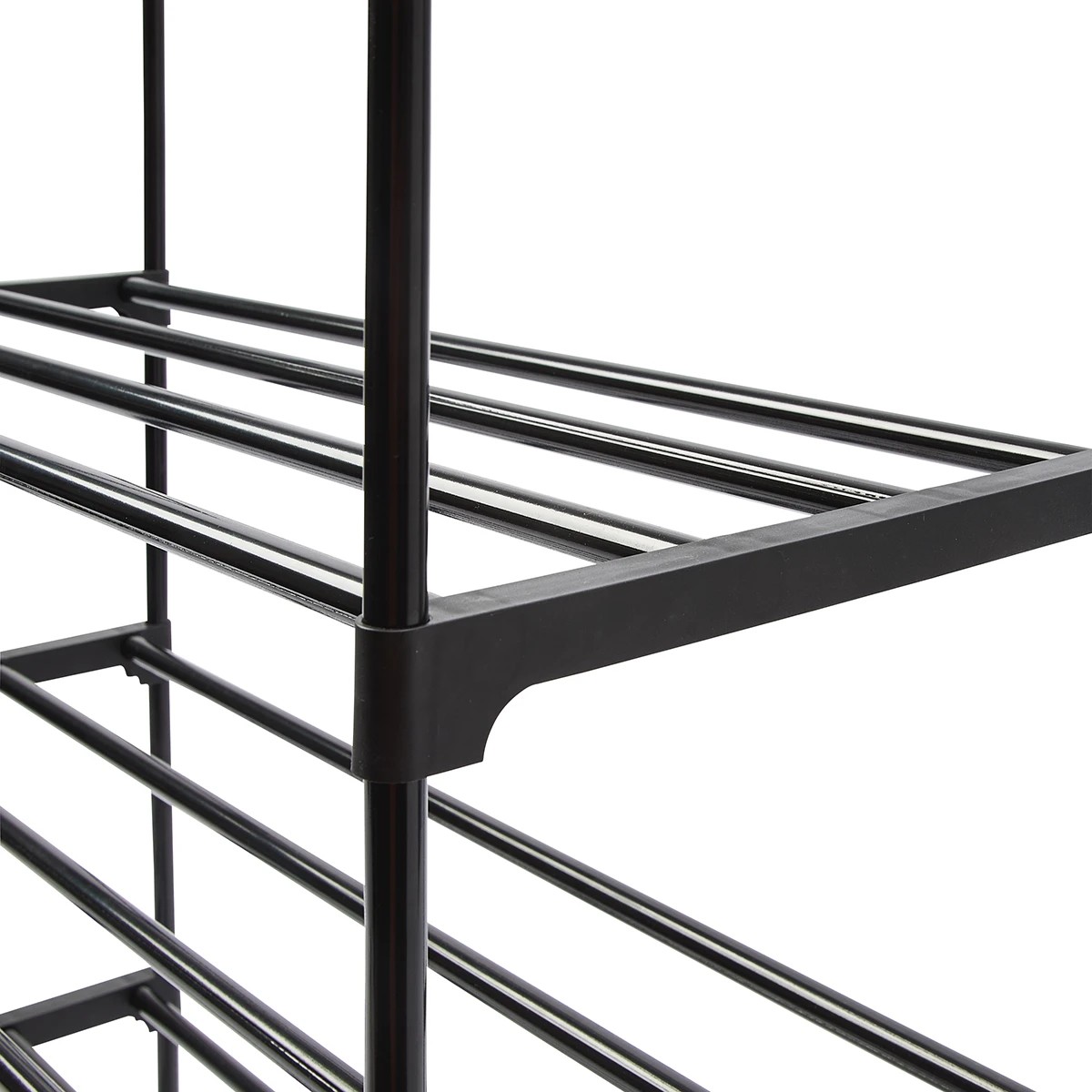 5 4 Tier Stackable Black Shoe Rack, 5 of 7
