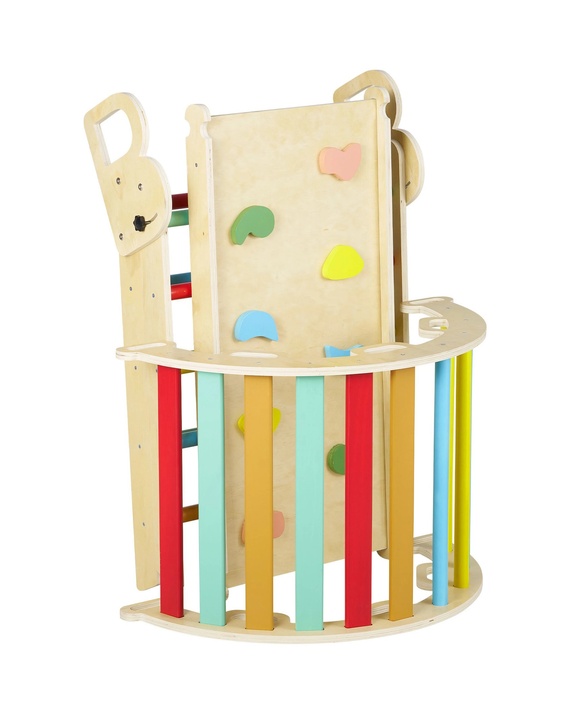 3 PlayPals 7-In-1 Pikler Triangle Set Toddler Wood Climb Play Set w/ Easy-Grip Handles, 3 of 9