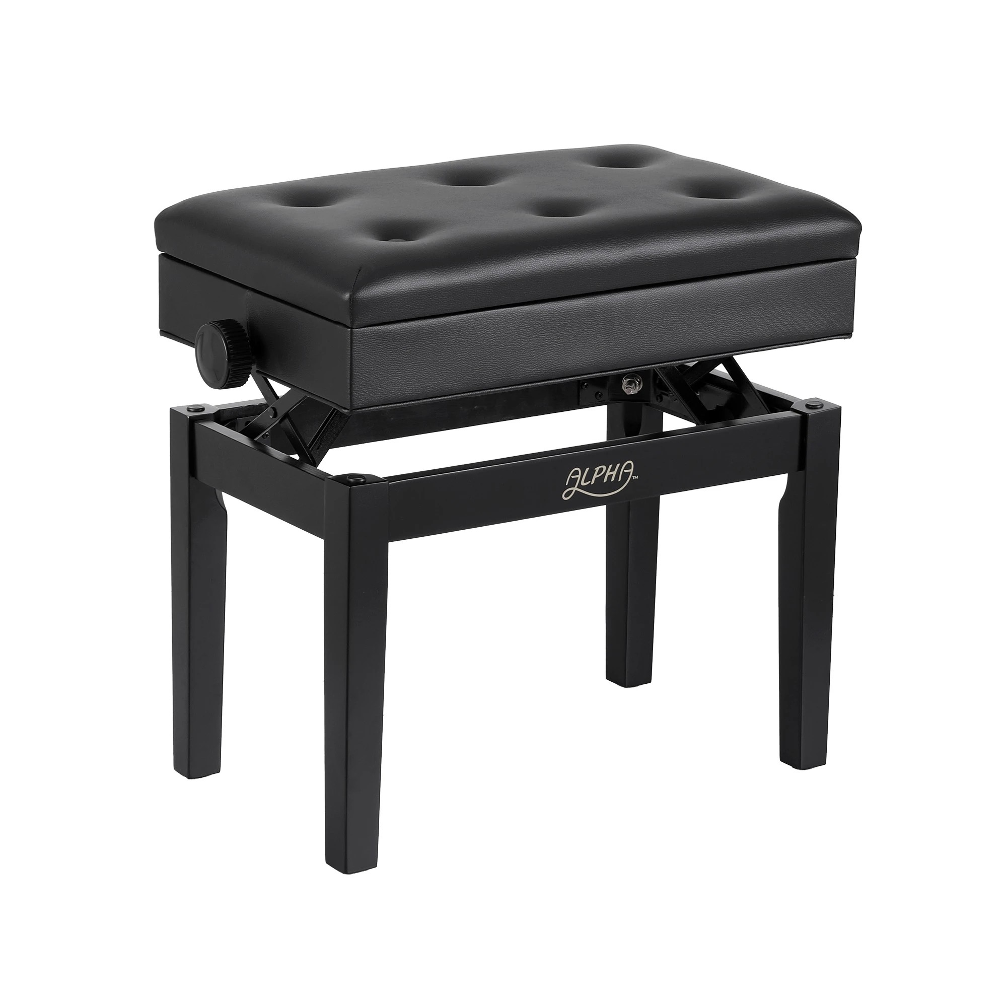 5 Alpha Adjustable Piano Bench Wooden Keyboard Seat Padded Music Chair - Black, 5 of 7