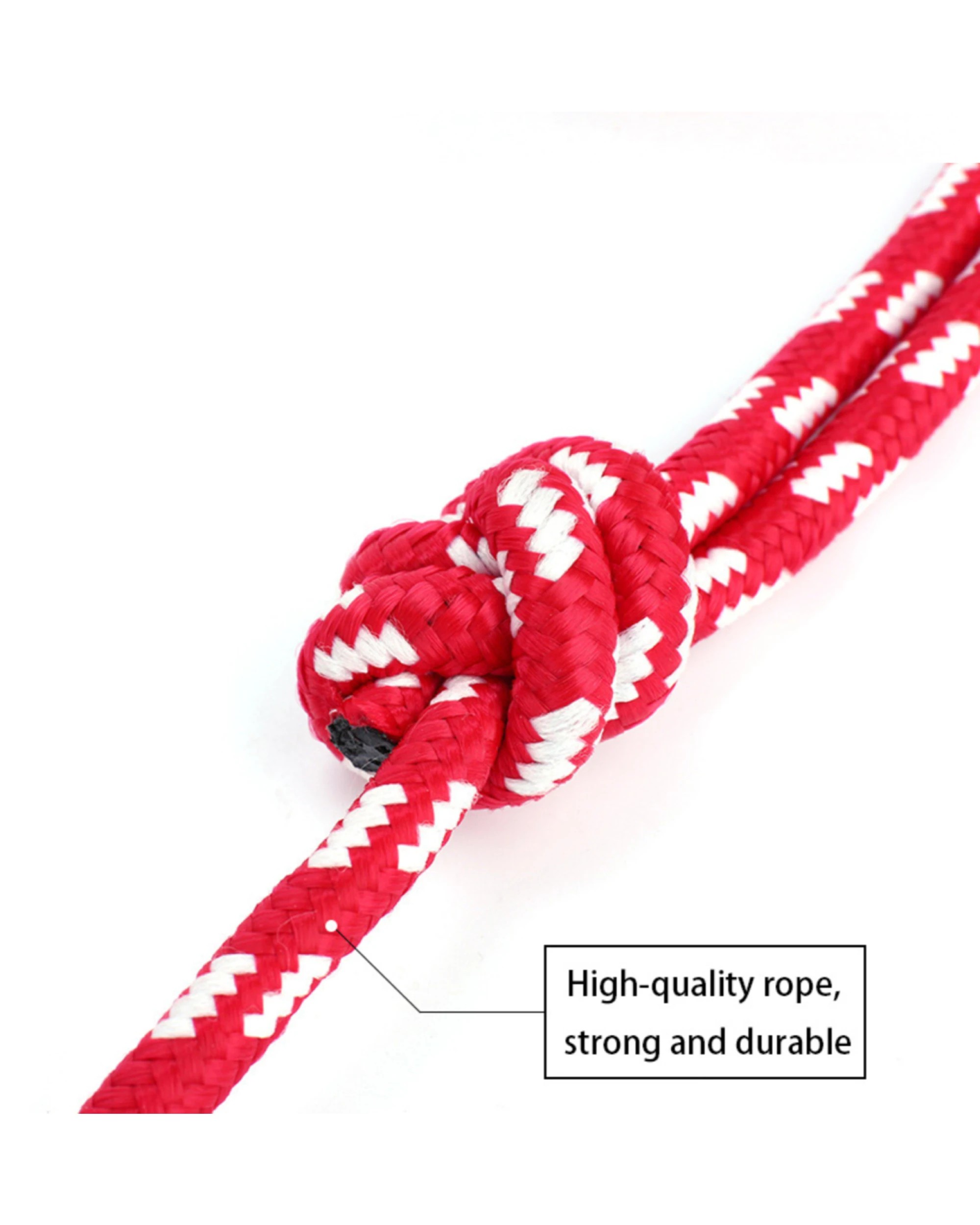 3 Br Pets Heavy Duty Dog Toy Rubber Ball W/ Rope Throw Tug Pull Tough Chew Strong In Red, 3 of 6