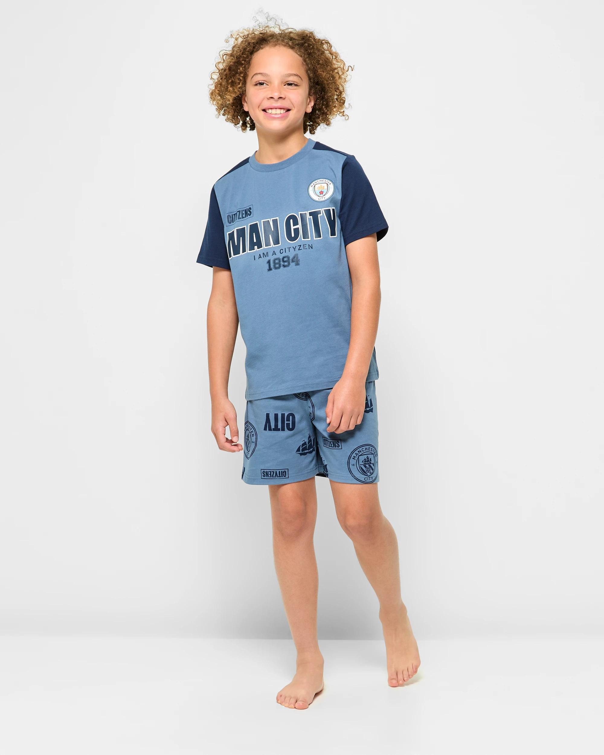 2 English Premier League Older Boys Cotton Pyjama Set - Manchester City BLUE MANCHESTER CITY, 2 of 6