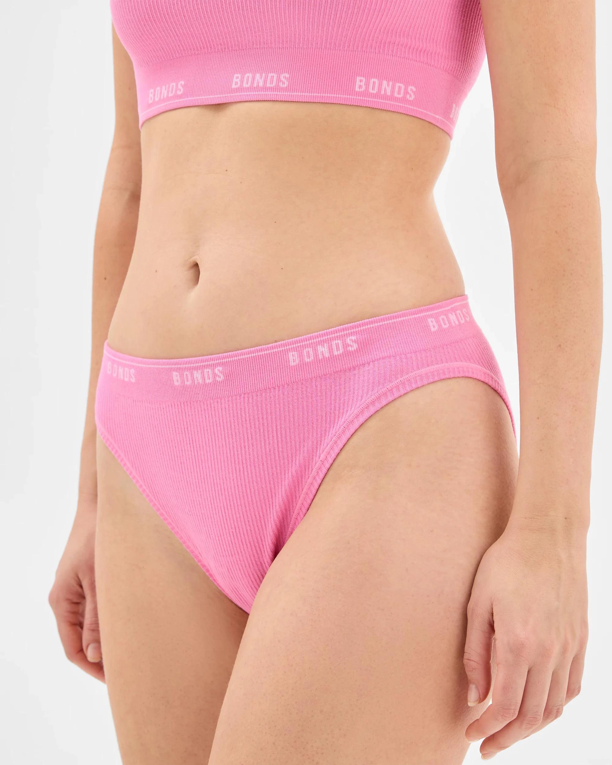2 Womens Originals Bamboo Seamless Rib Hi Bikini Briefs - Bonds PINK BLOSSOM, 2 of 3