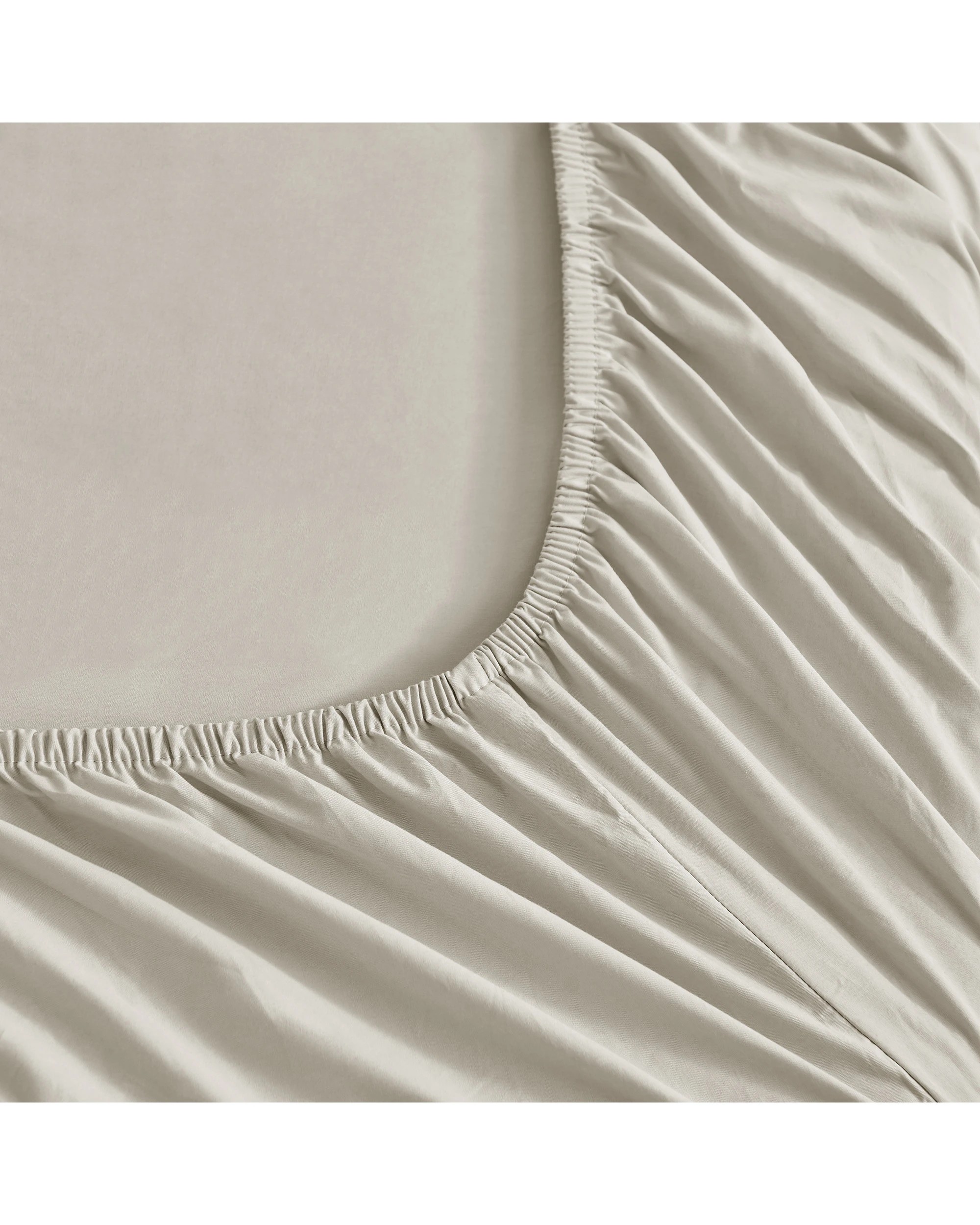 3 Dreamaker 300TC Cotton Percale Sheet Set - Single Bed - Oat, 3 of 7