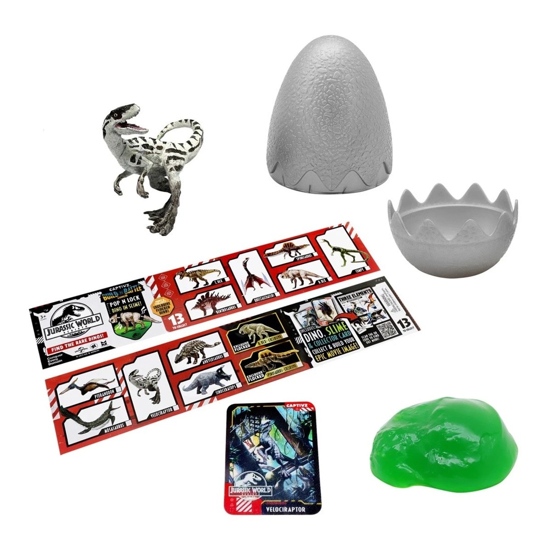 6 Jurassic World Rebirth Captivz Build N Battle Dinos Slime Egg - Assorted, 6 of 10