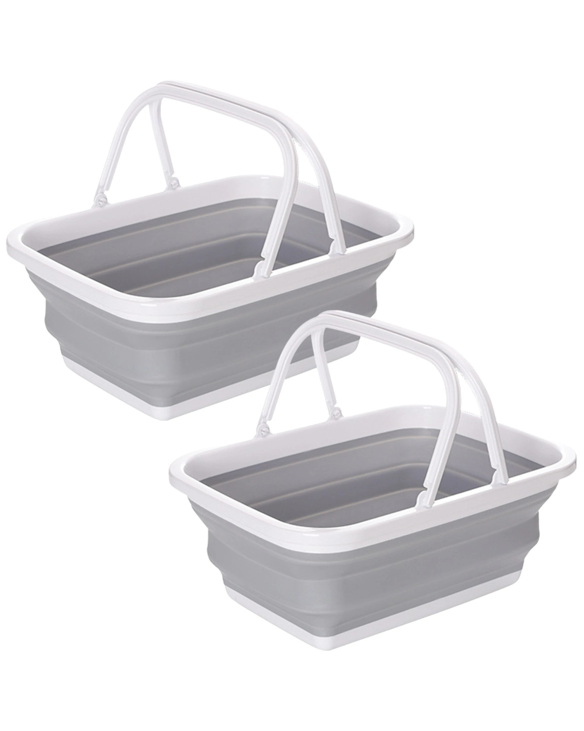 1 BR Home 2x 9L Collapsible Laundry Folding Basket Wash Clothes w Handles Bin - Multi, 1 of 4