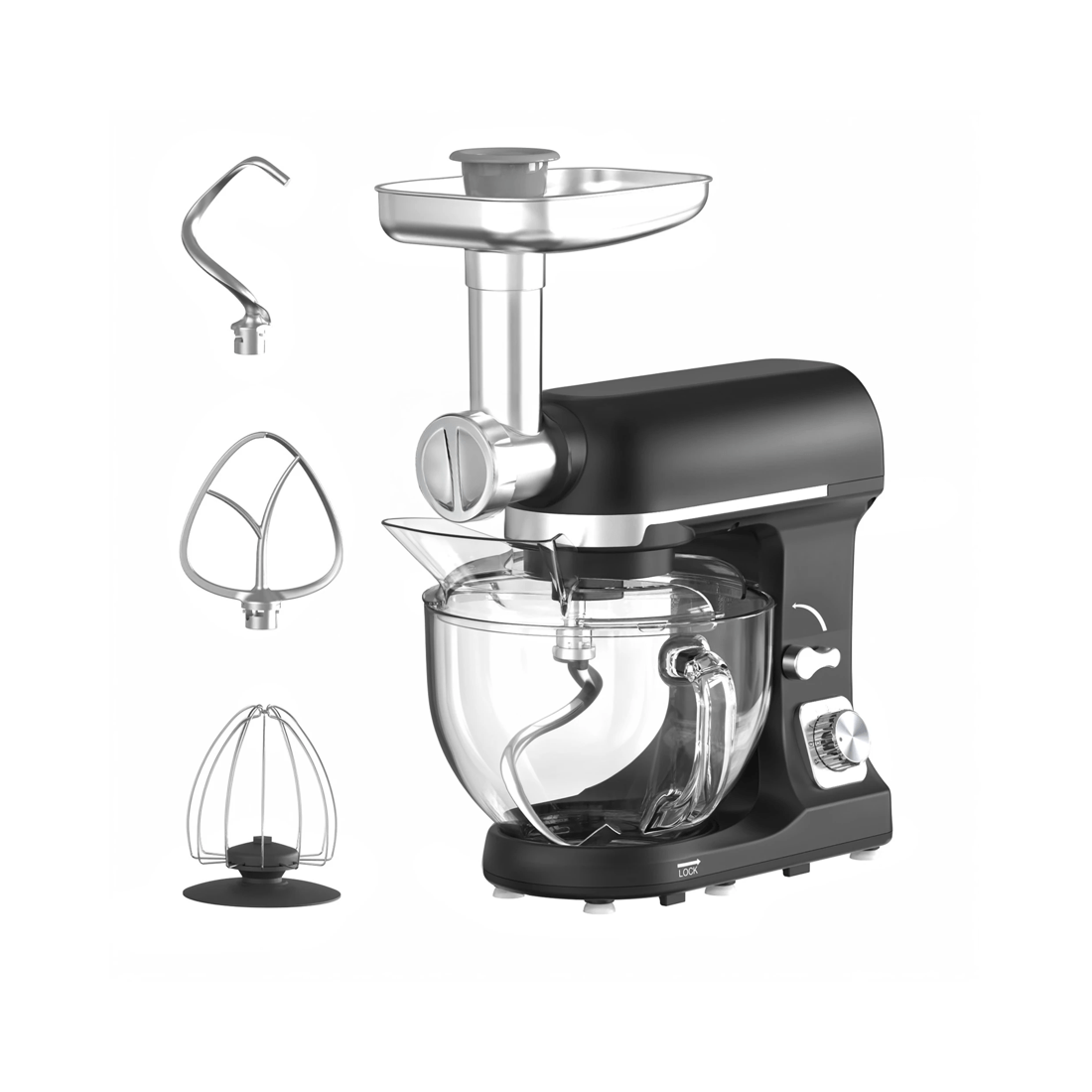 1 Advwin 6 In 1 Stand Mixer, 1400w 5.5l Kitchen Food Mixer, 6 Speed With Tilt-head Pulse Electric Mixer, 1 of 8
