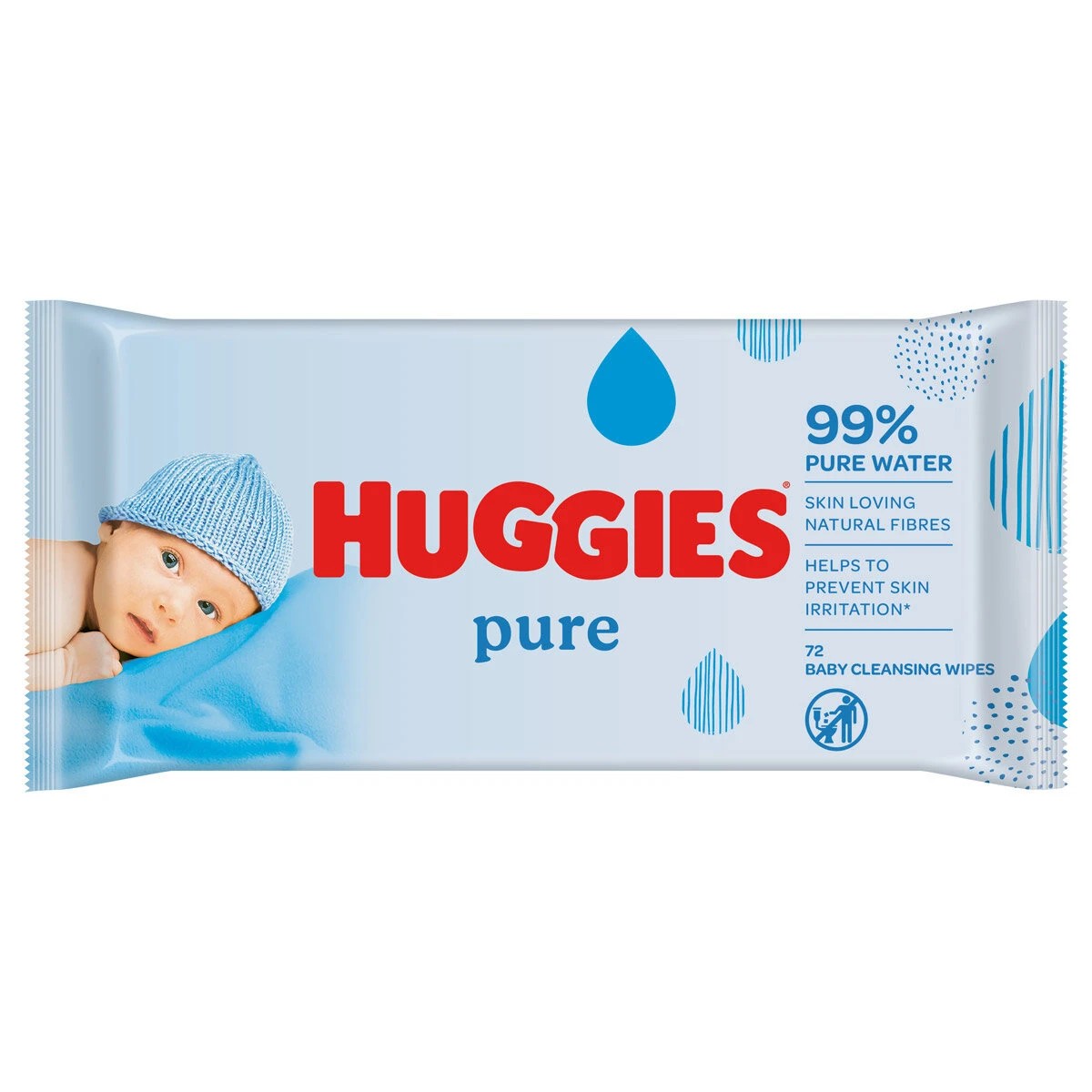 1 72 Pack Huggies Pure Baby Cleansing Wipes, 1 of 1