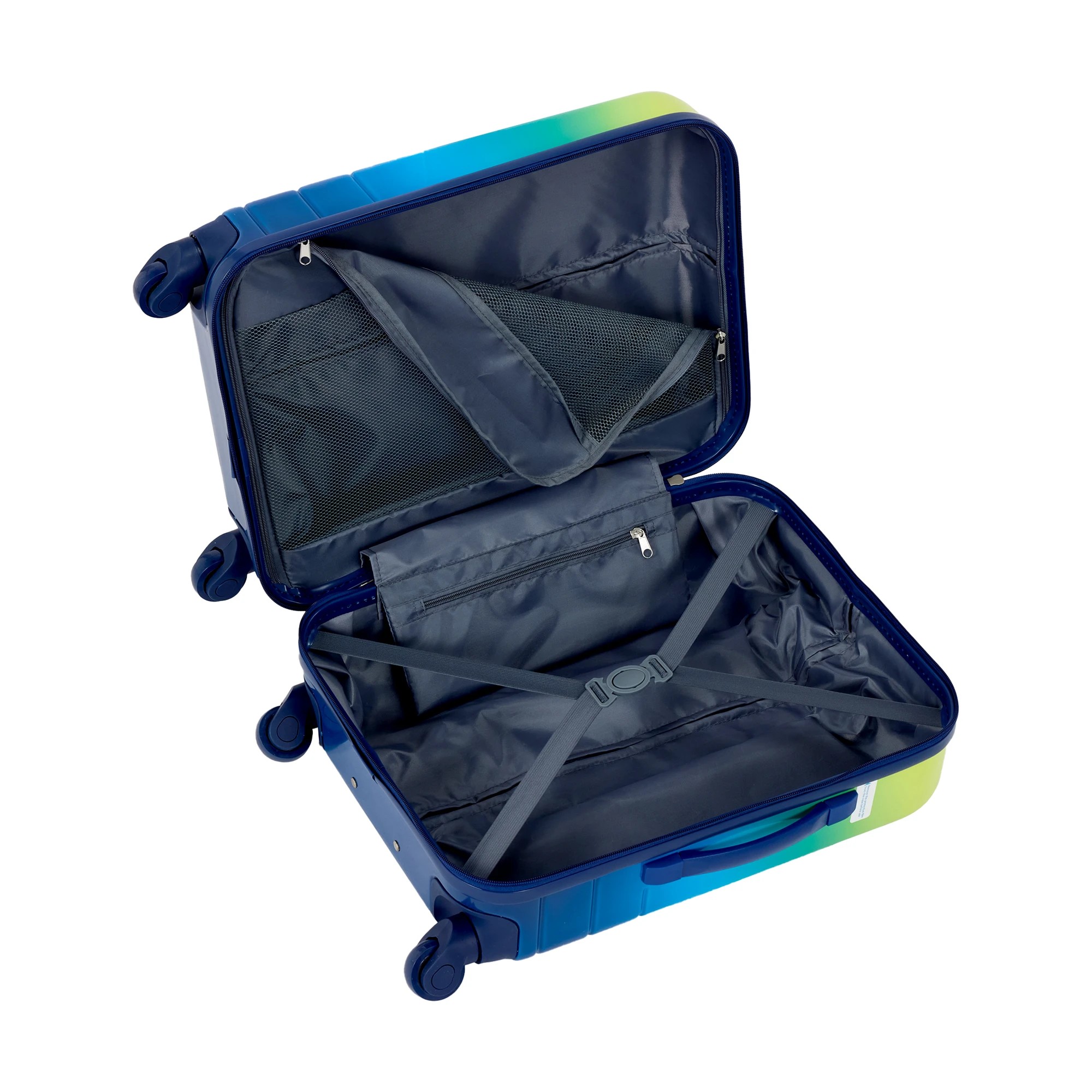 3 55cm Ombre Hard Case 4 Wheels - Green and Blue, 3 of 8
