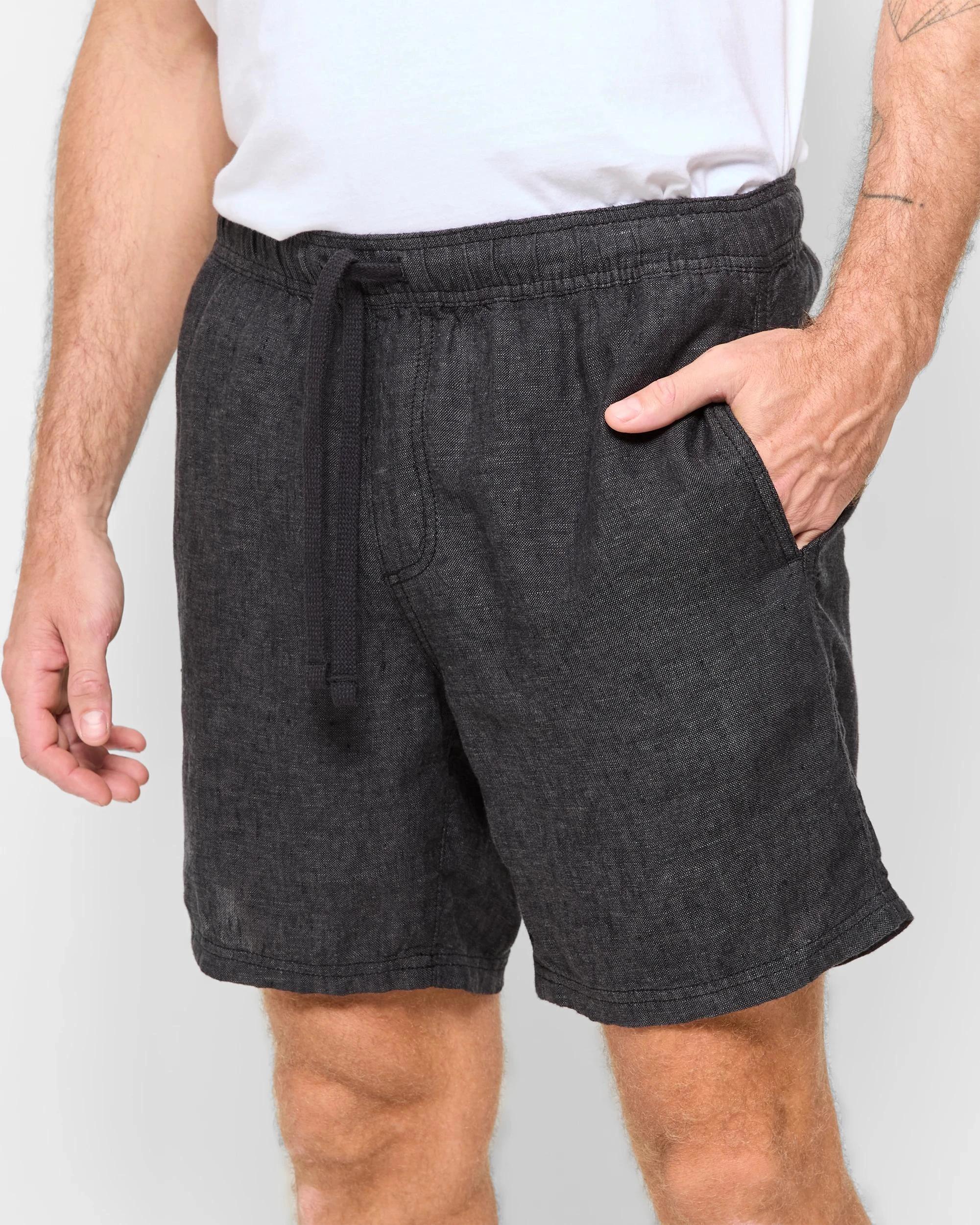 3 Target European Linen Shorts BLACK, 3 of 6