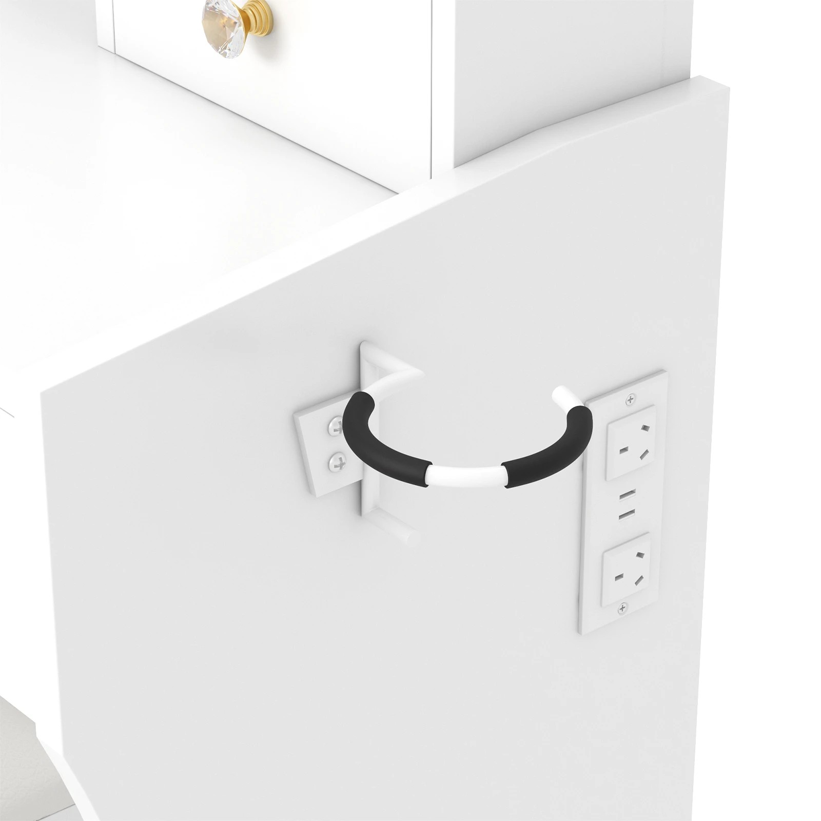6 Advwin Makeup Vanity Desk with Mirror Charging Station and 4 Drawers - White, 6 of 10