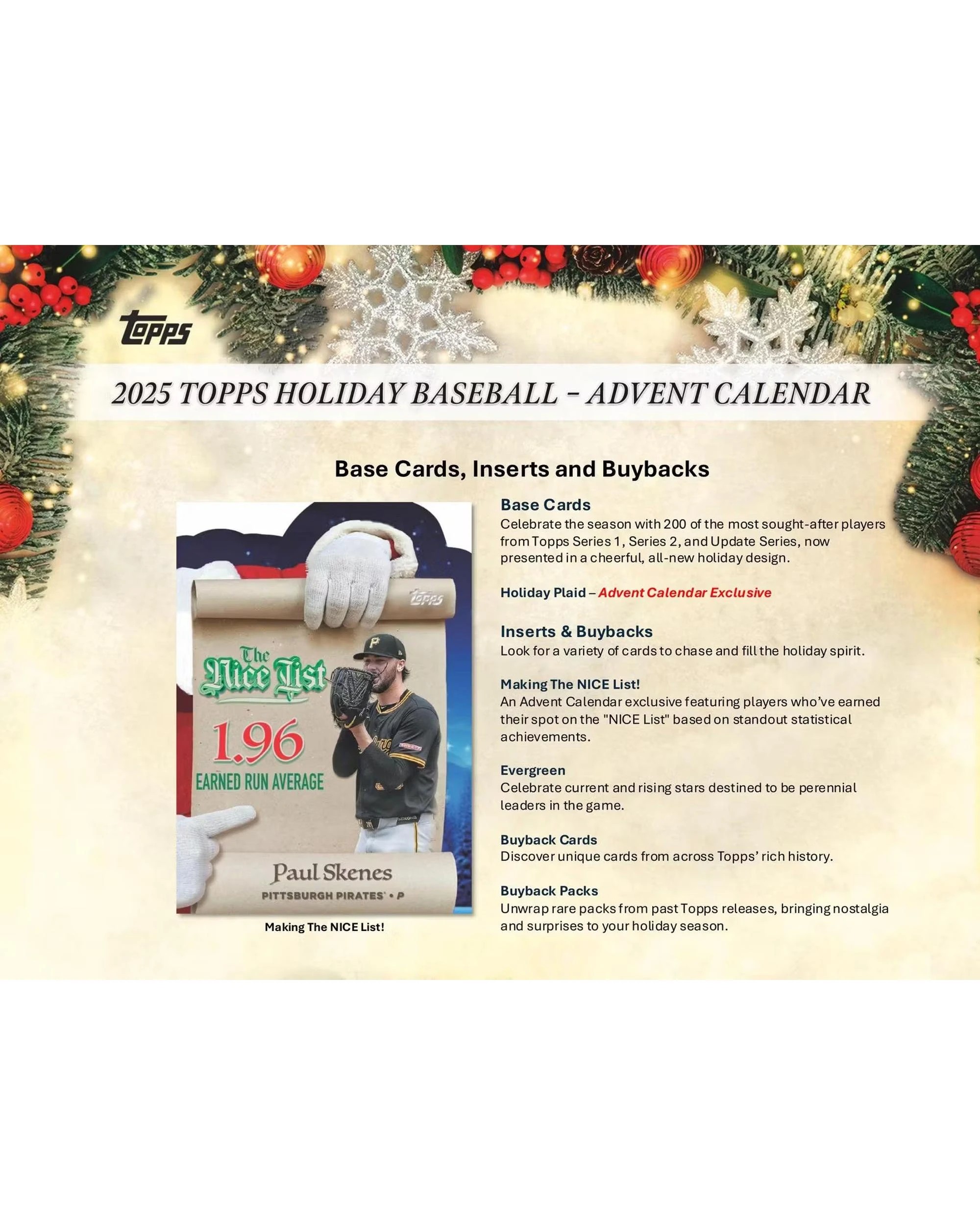 4 Topps 2025 Holiday Baseball Advent Calendar Box, 4 of 4