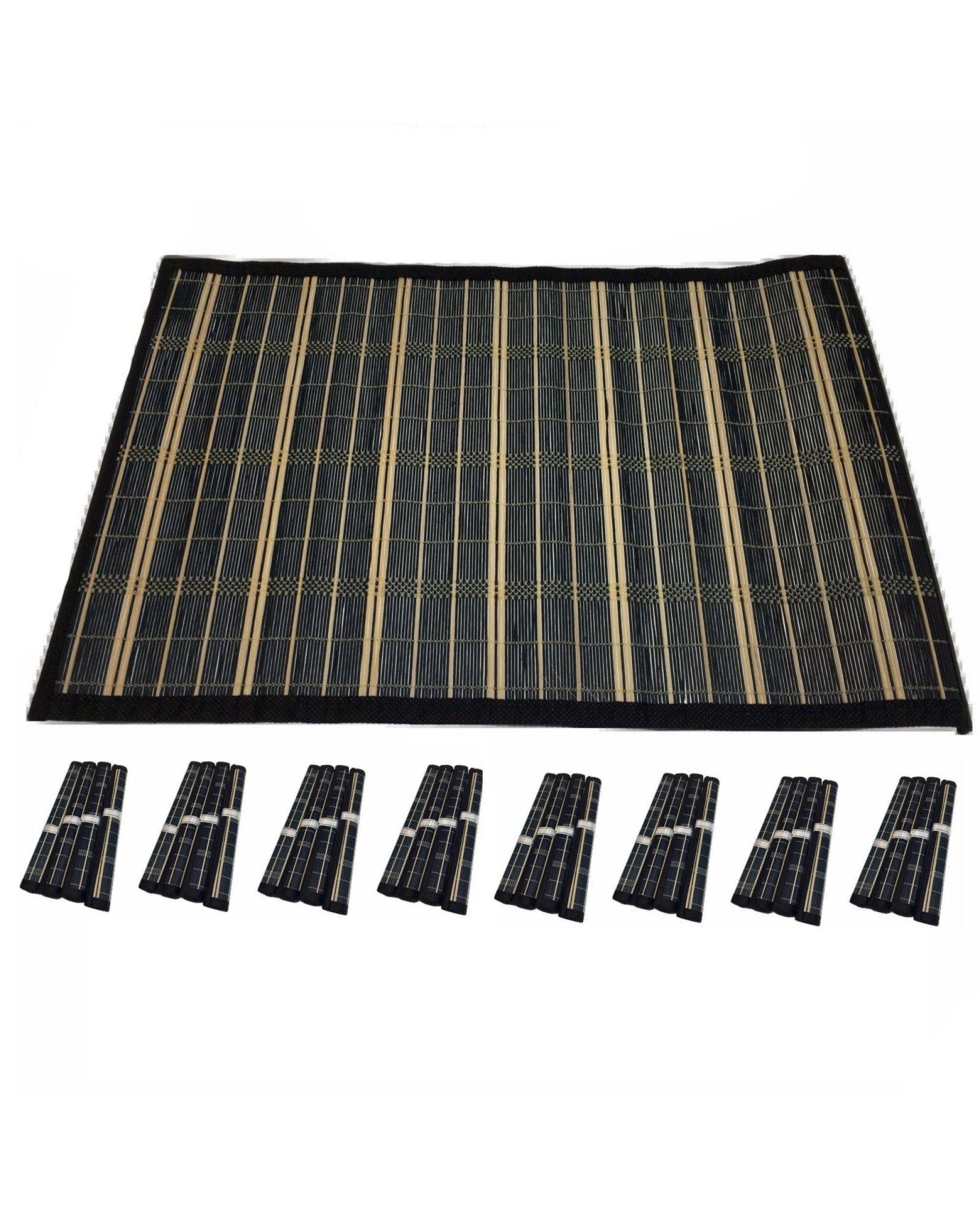 1 BR Home Set of 8 Bamboo Placemats for Dinner Table Decor, 1 of 6