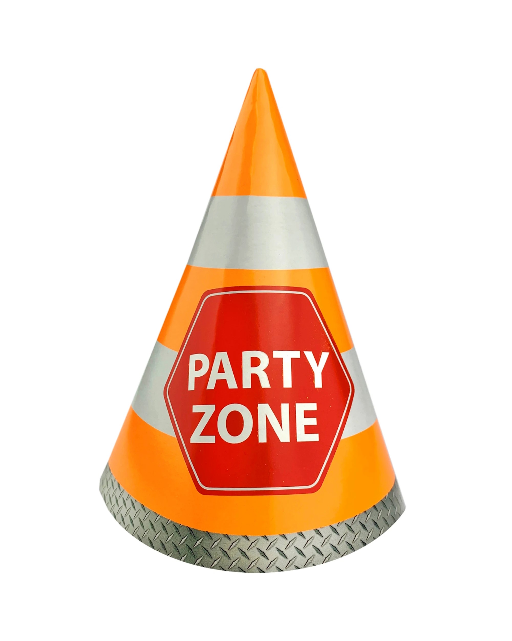 1 Artwrap Construction Traffic Cone Hats Pack of 8 - Orange, 1 of 1