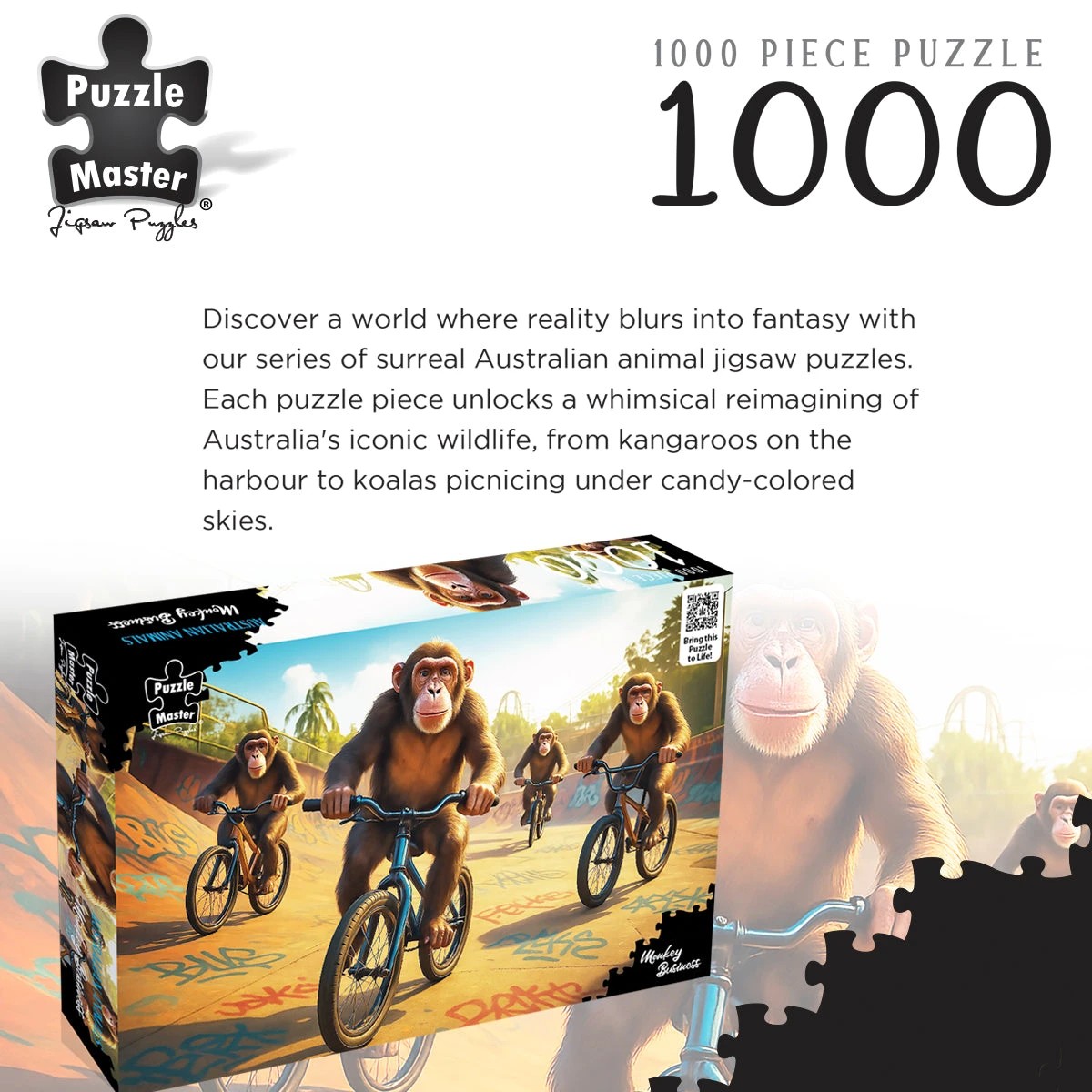 5 Puzzle Master Monkey Business AR Edition 1000 Piece Jigsaw Puzzle, 5 of 9