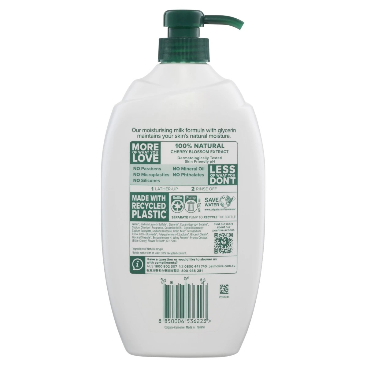 2 Palmolive Naturals Body Wash 1L - Cherry Blossom & Moisturising Milk, 2 of 9