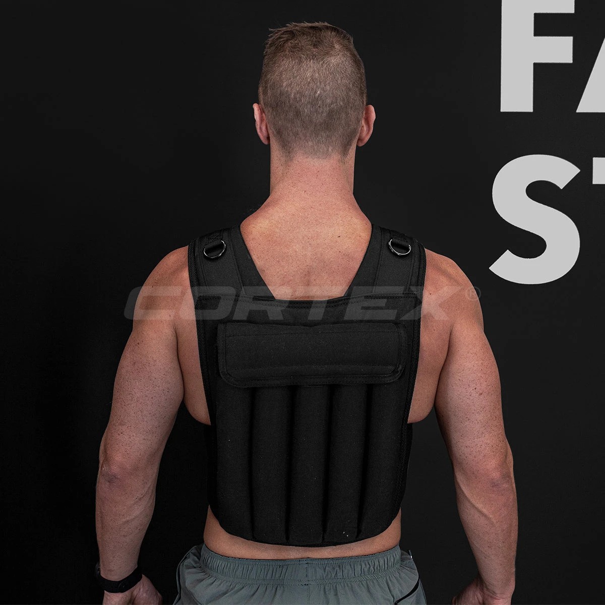 4 CORTEX 20kg Adjustable Weight Vest with 1kg Increments in Black, 4 of 10