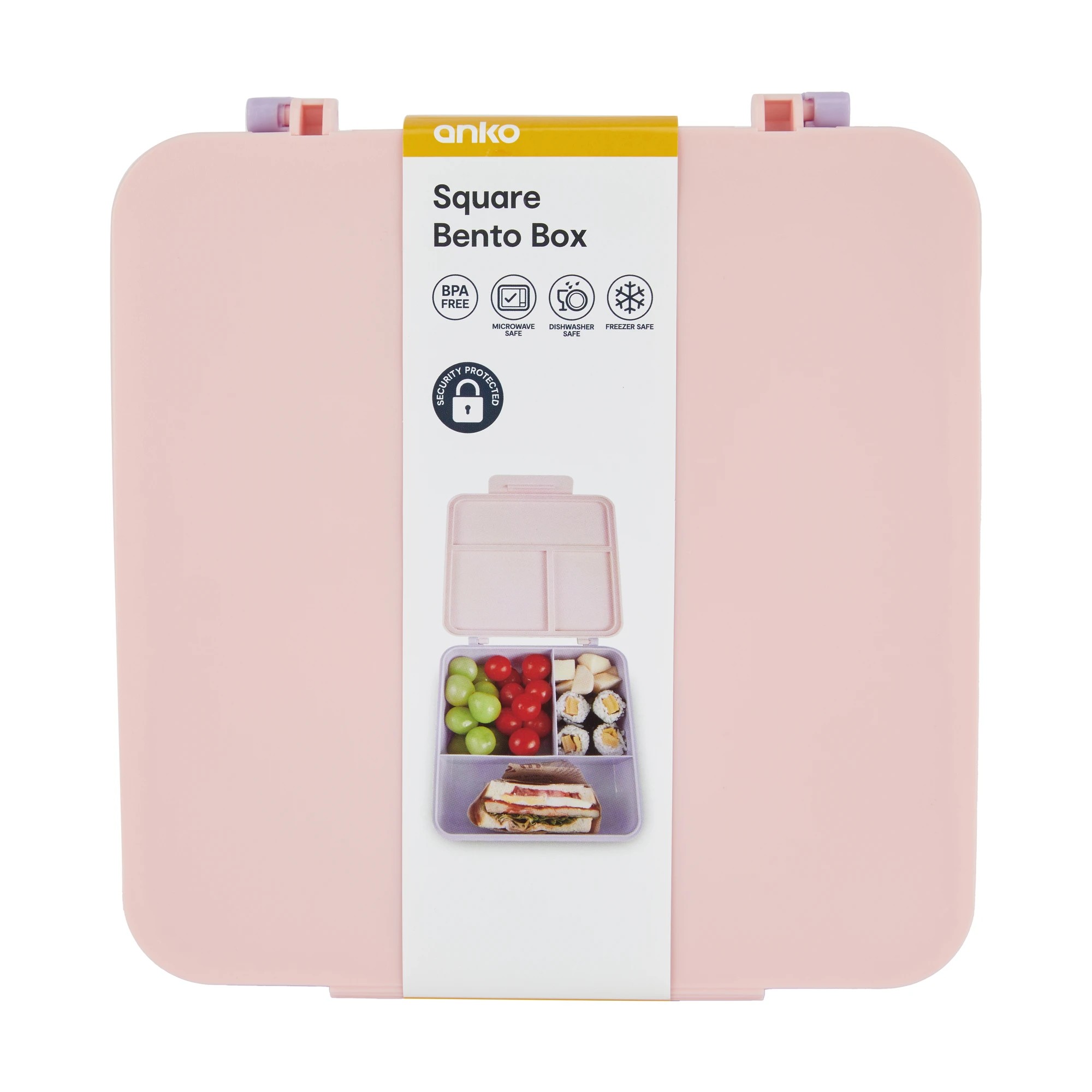 4 Pink and Lilac Square Bento Box, 4 of 5