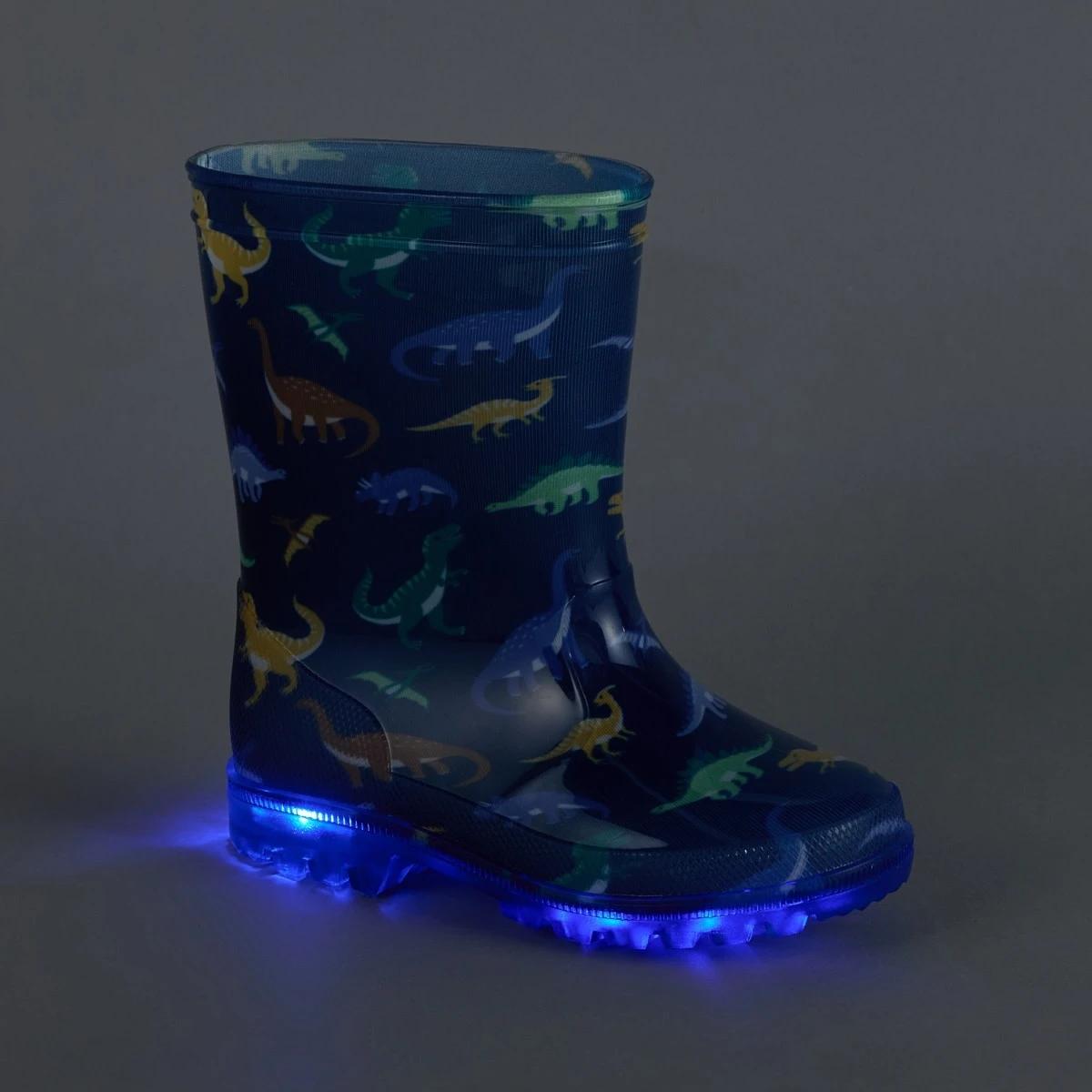 5 Junior Light Up Rainboots Blue, 5 of 6