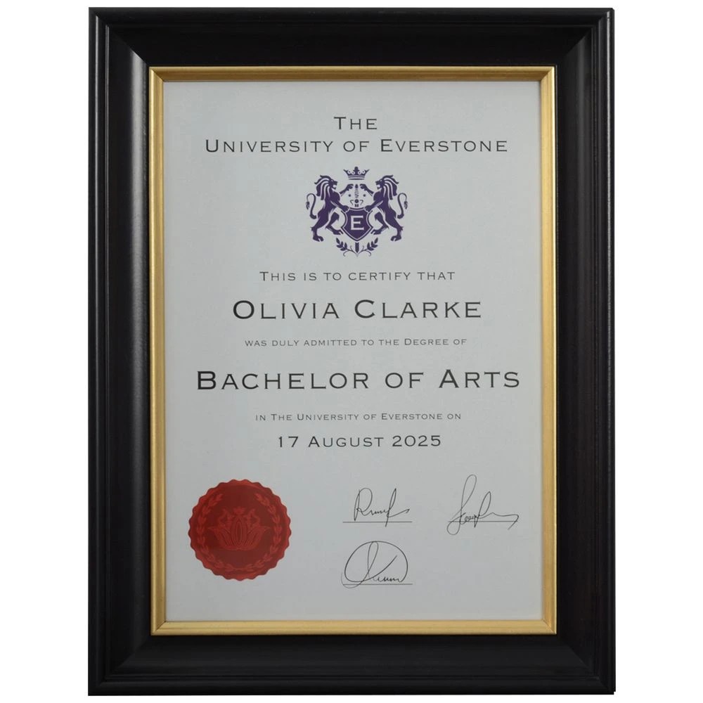 1 Boston A4 Certificate Frame Dark Mahogany and Gold, 1 of 3