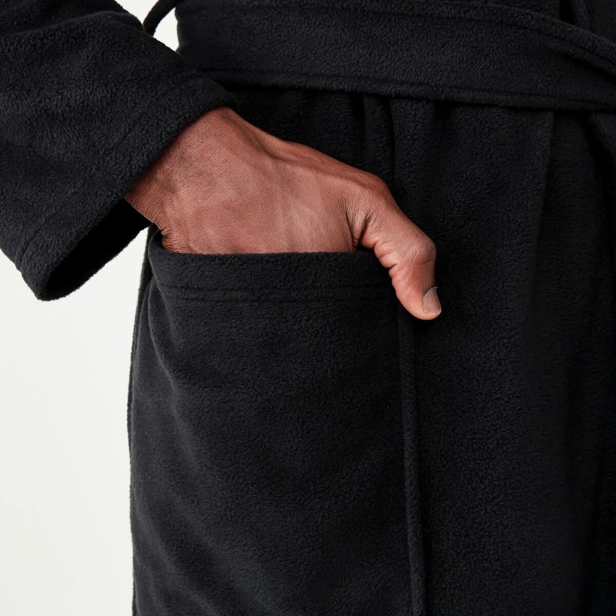 6 Polar Fleece Gown Black, 6 of 6