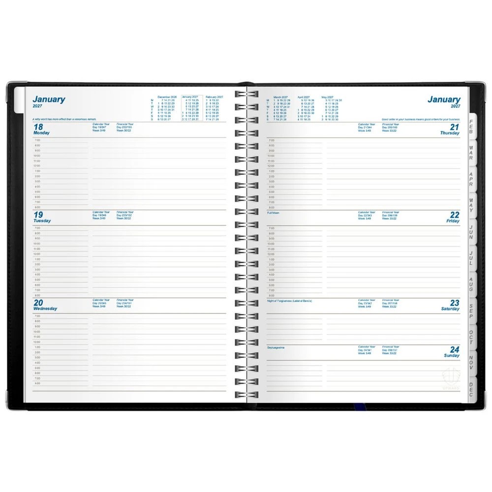 3 Upward A5 Week to View Deluxe 2027 Diary Black, 3 of 3