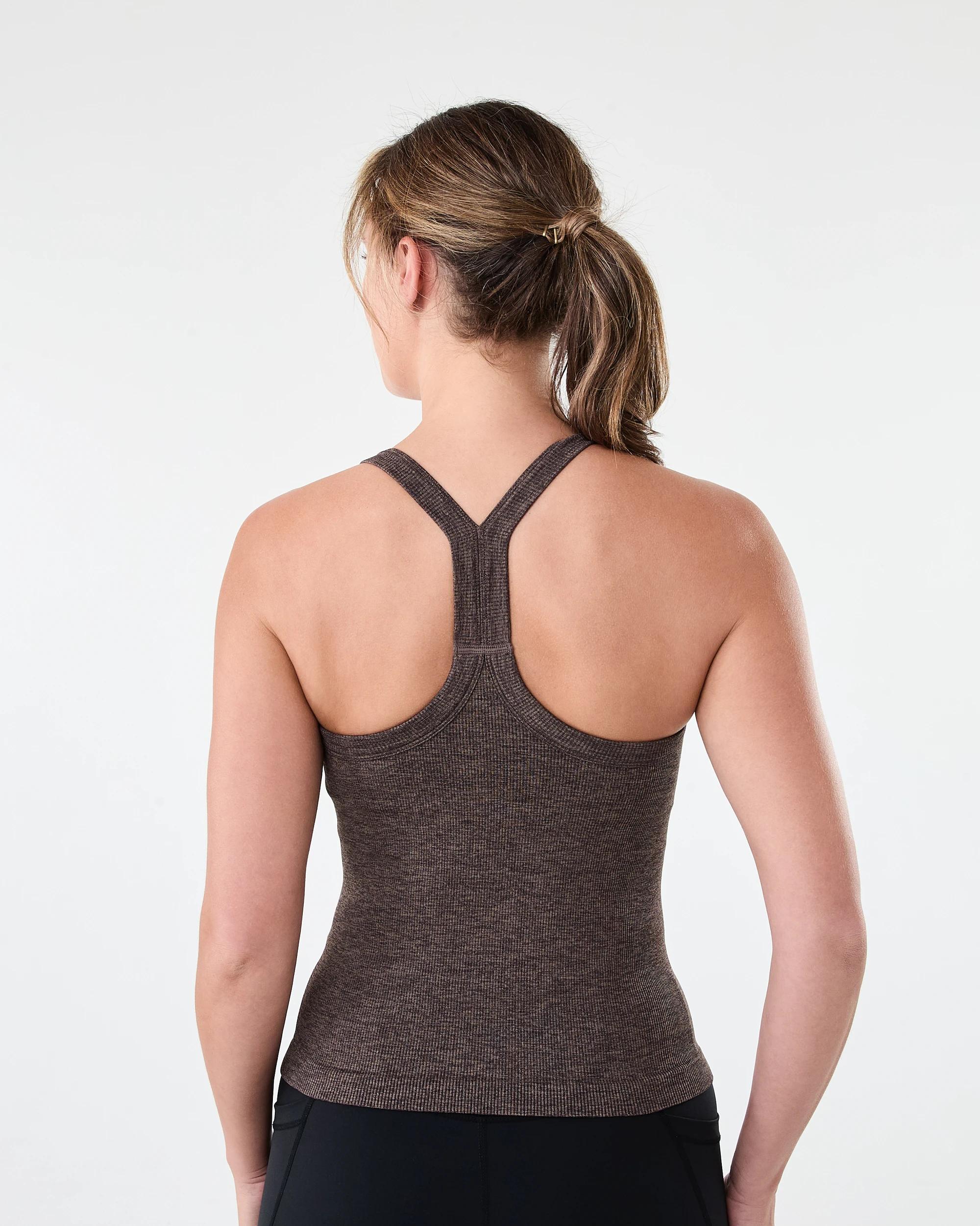 3 Active Womens Ribbed Tank Top Drk Espres, 3 of 6