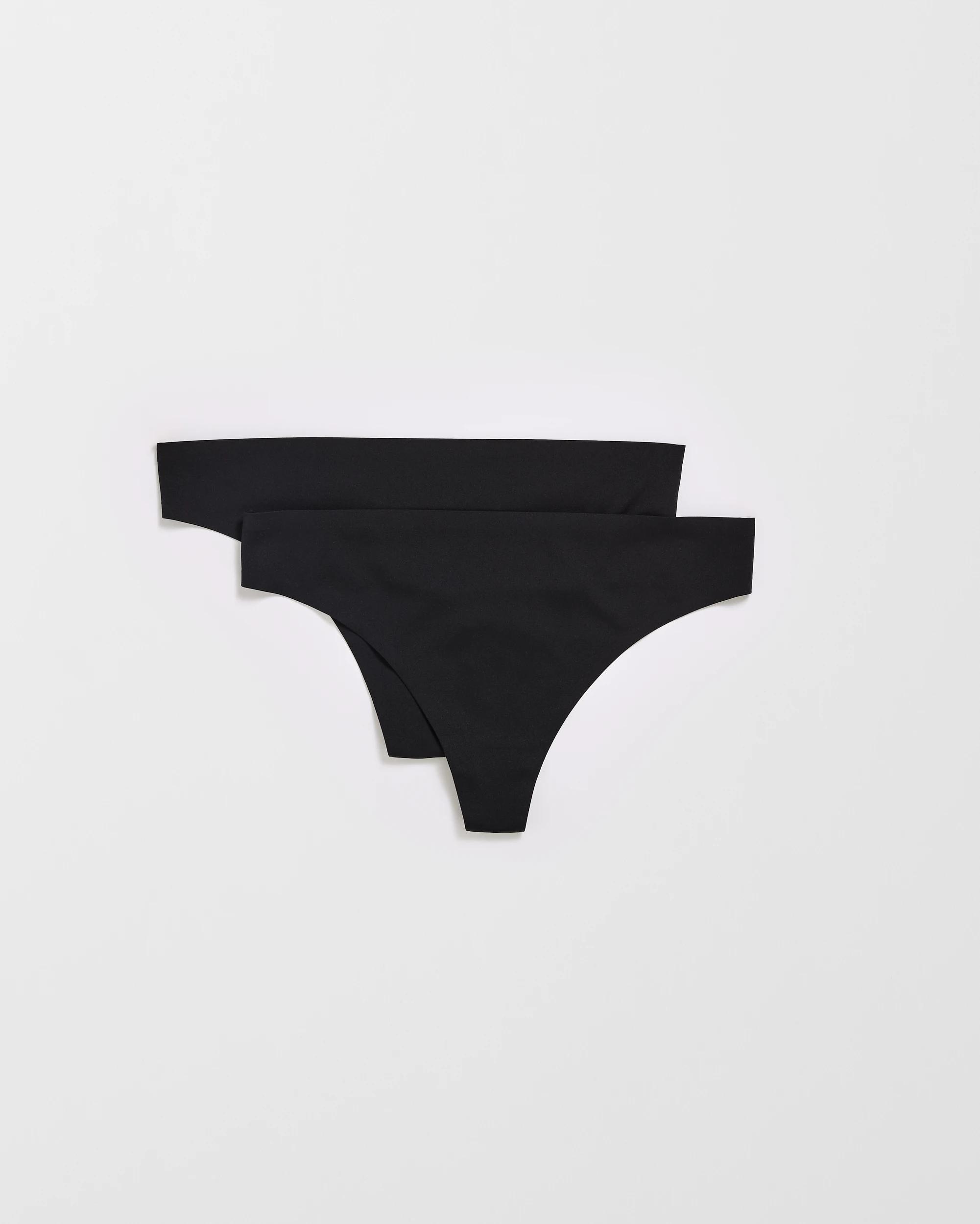 1 Target Woman Smooth Moves 2 Pack Bonded G-String Briefs BLACK, 1 of 3