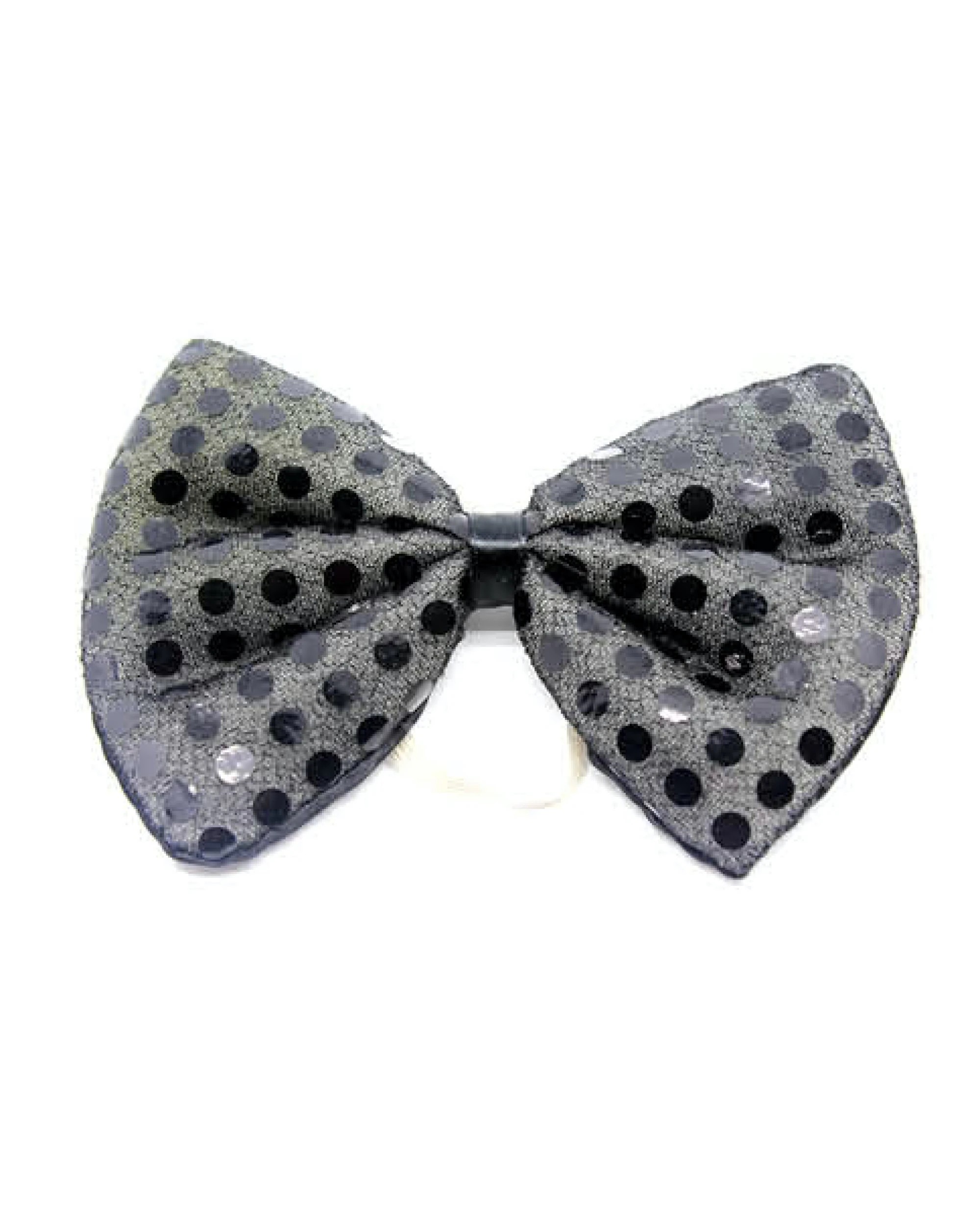 1 BR Costumes SEQUIN BOW TIE Polka Dots Bowtie Party Unisex Costume 13cm x 9cm Clown Black - One Size - Black, 1 of 1