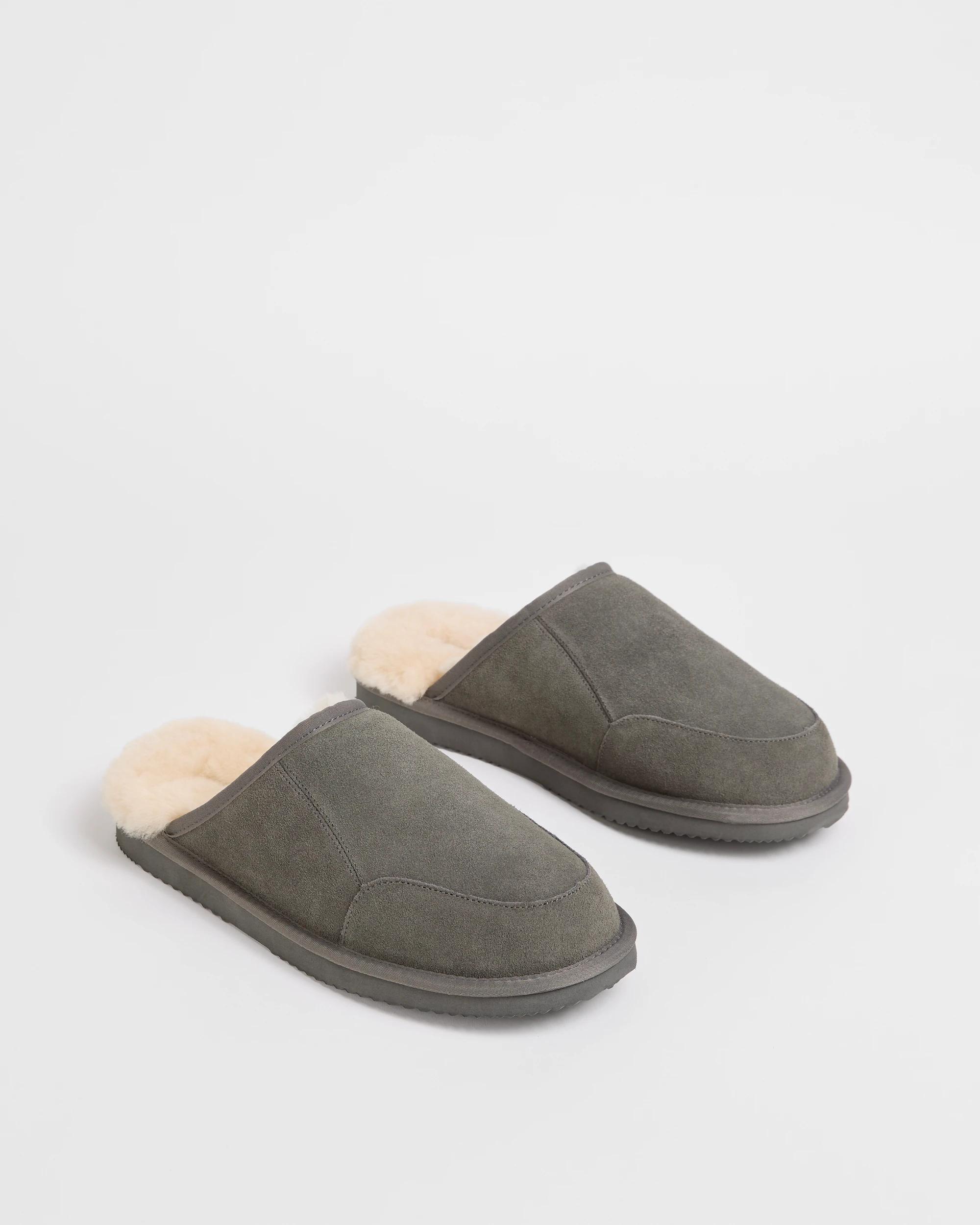 2 AUSTRALIAN DESIGN UGG Australian Design Sheepskin and Leather Slipper Scuff GREY, 2 of 3