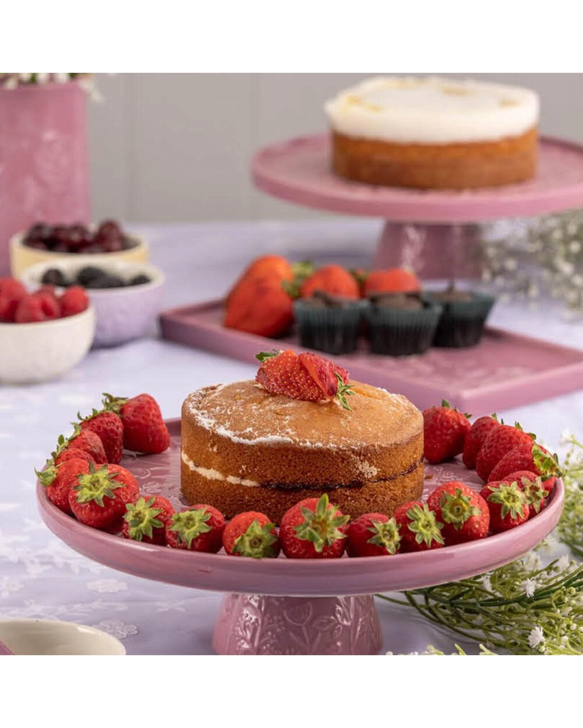 2 Mason Cash In The Meadow Pink Cake Stand 27 x 10cm - Pink, 2 of 3