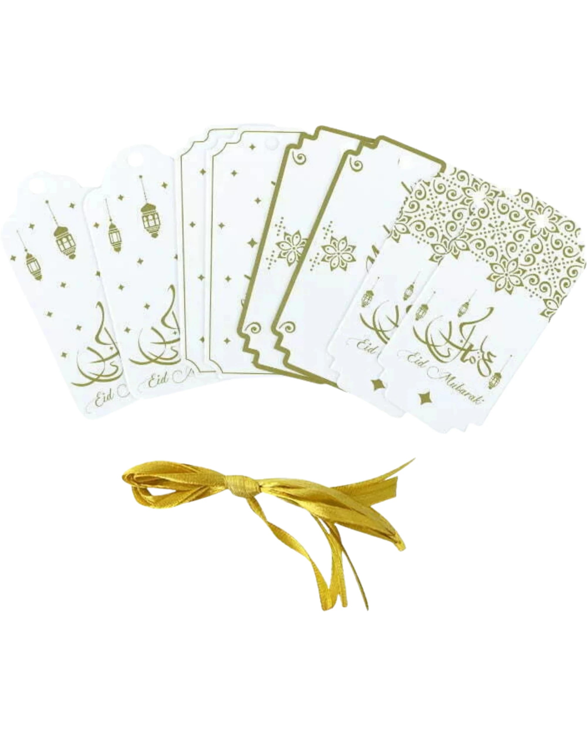 1 Party Maker Eid Mubarak Gift Tags Pack of 8 - Gold, 1 of 3