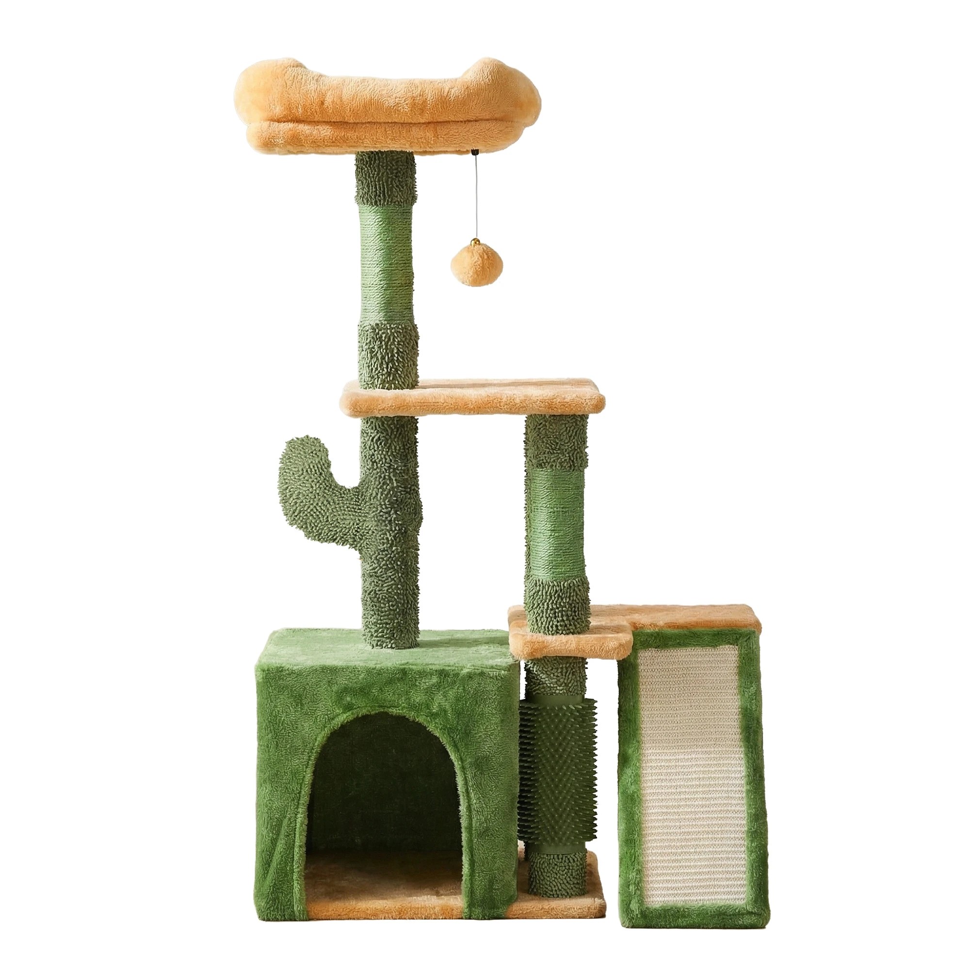 1 i.Pet Cat Tree Tower 101cm Scratching Post Furniture Scratcher House - Green, 1 of 7