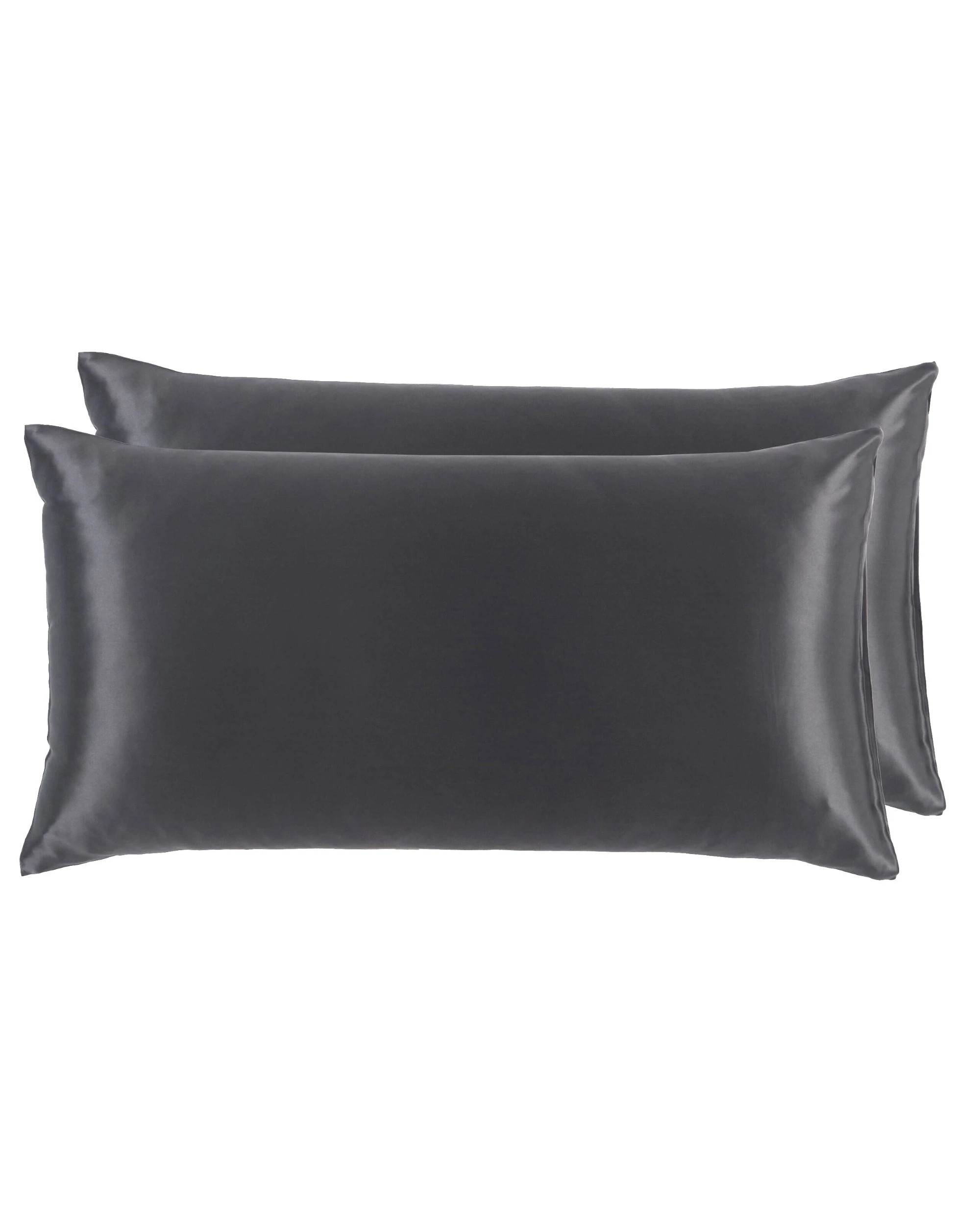 2 Natural Home Luxe Mulberry Silk Pillowcase 25 Momme King Pillowcase 48x90cm Twin Pack - Charcoal, 2 of 5