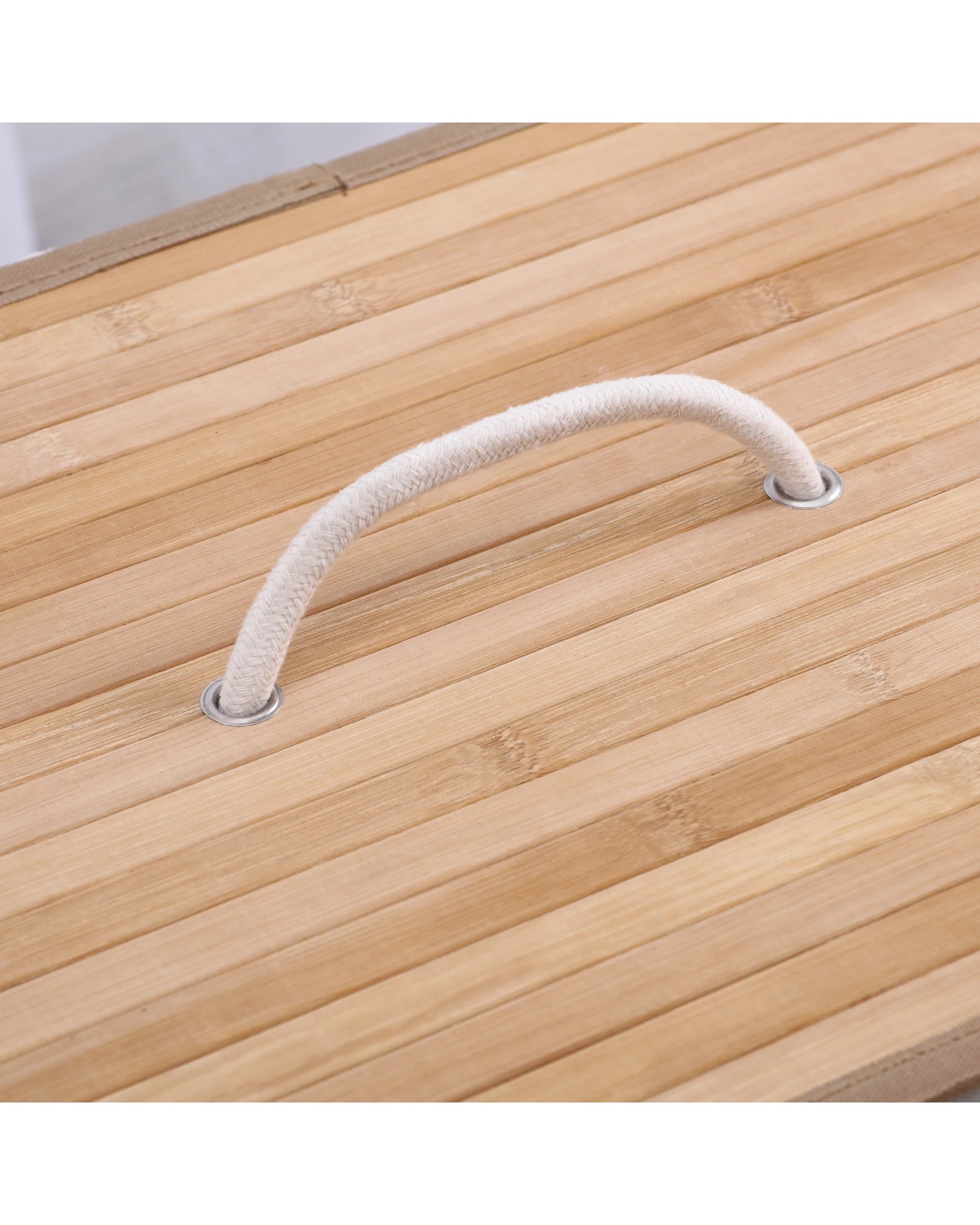 6 Sherwood Home Rectangular Collapsible Bamboo Laundry Hamper with Liner - Natural, 6 of 6