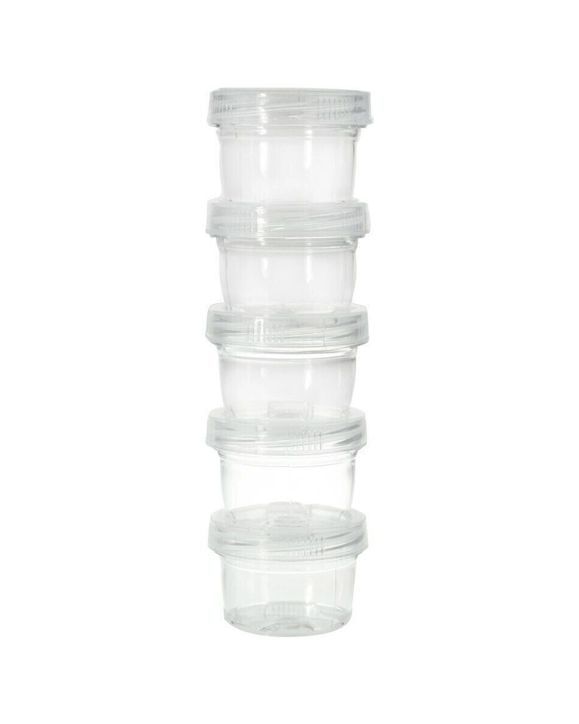 3 5pc Lemon & Lime Stacking Containers 40ml Twist-lock Household Storage Canisters
 - Clear, 3 of 3