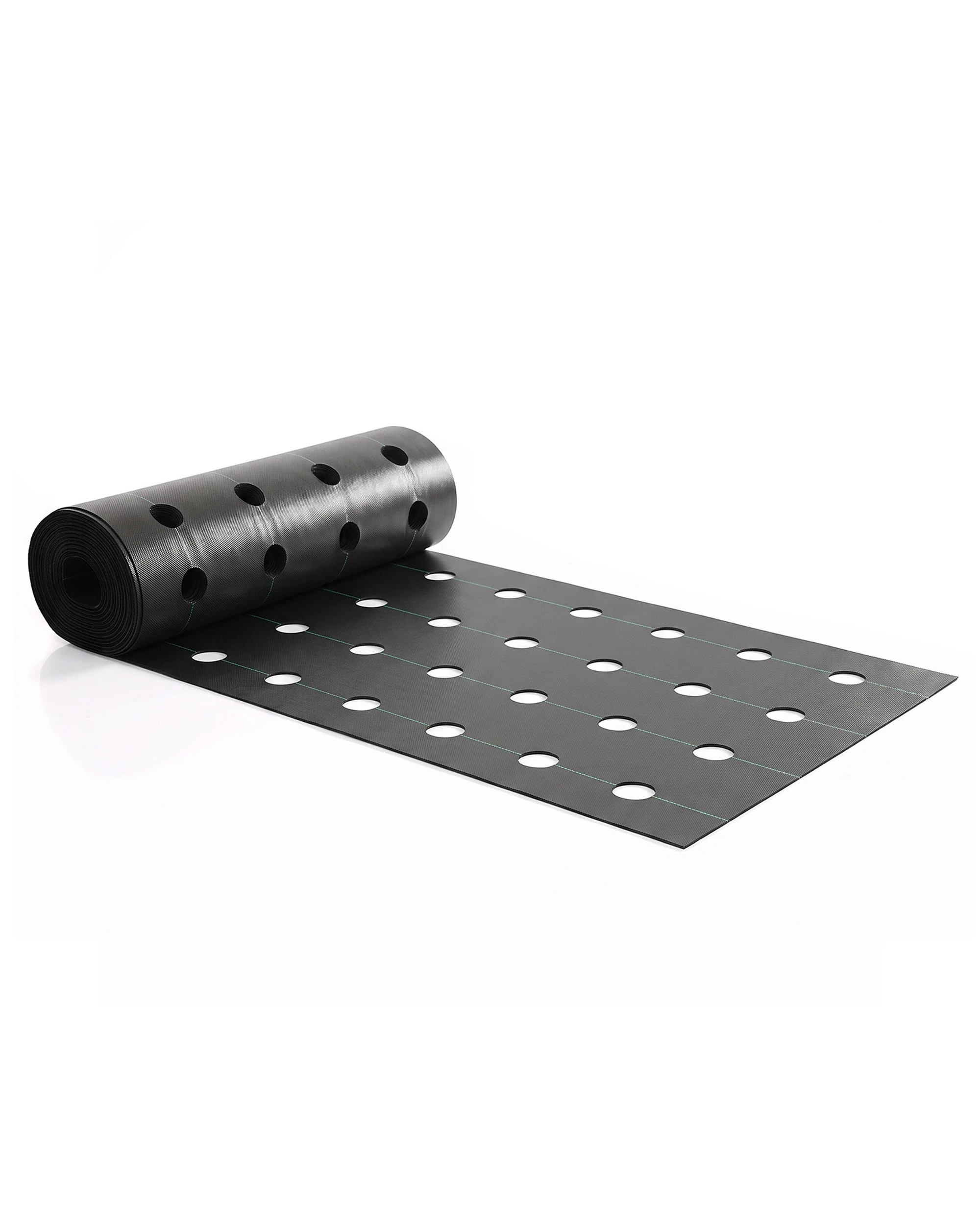 1 Advwin Weed Mat with Holes, 1x100m Weed Control Mat Barrier Matting Ground Cover Membrane with Nails - Black, 1 of 9