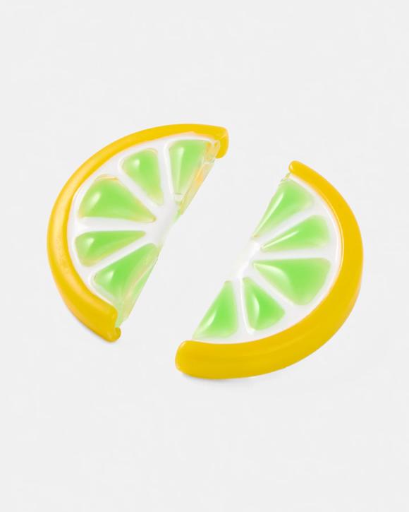 Lemon Slice Stud Earrings - Yellow and Green
