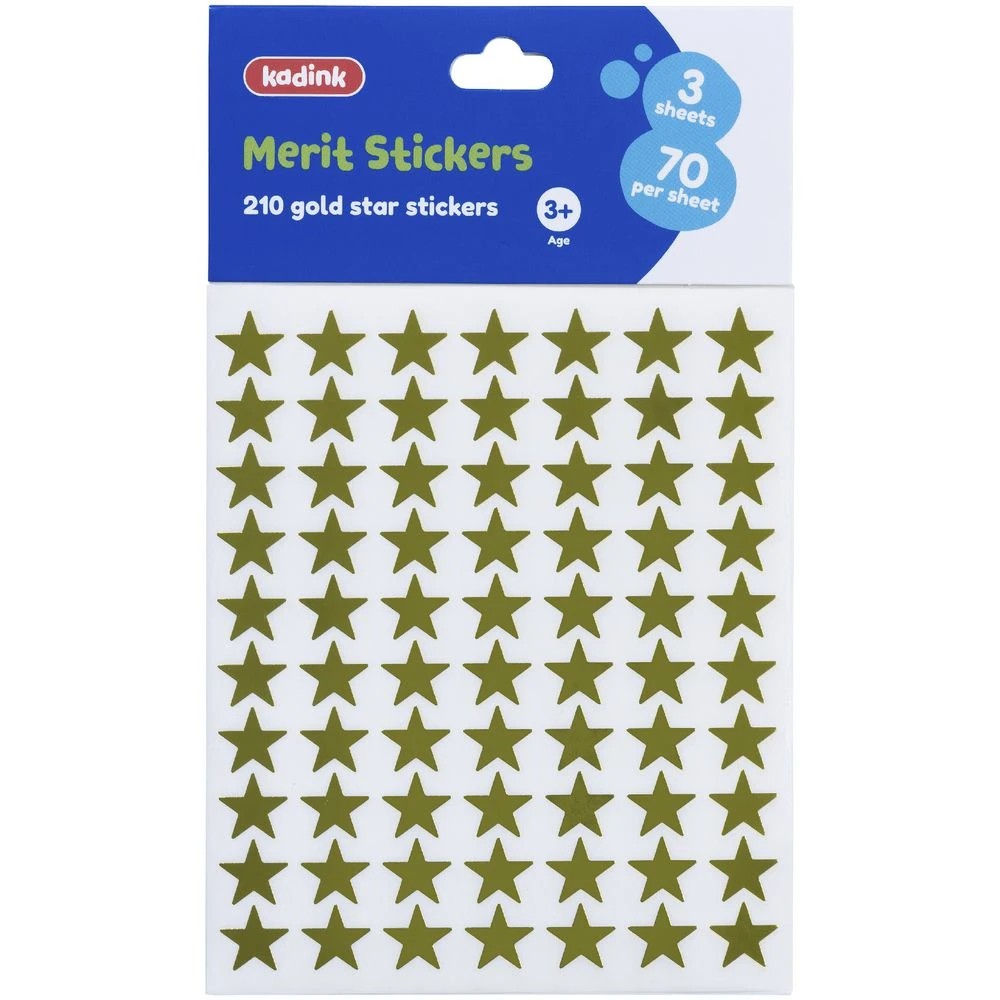 2 Kadink Merit Stickers 210 Pack Gold Stars, 2 of 2